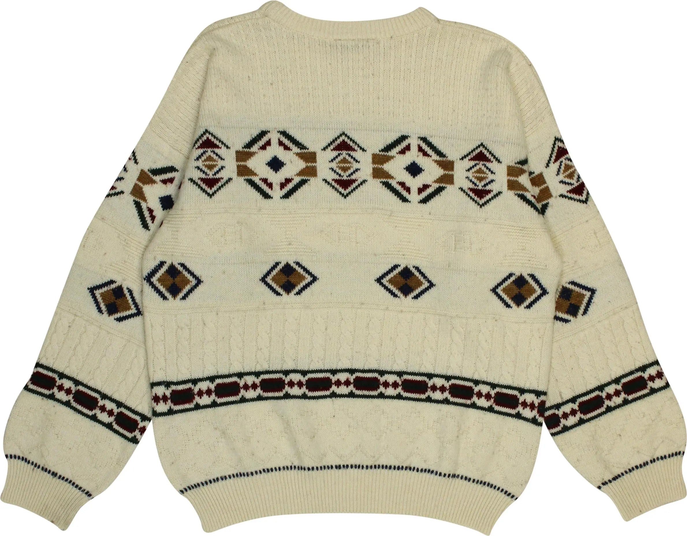 Olly Gan - Cream Patterned Jumper- ThriftTale.com - Vintage and second handclothing