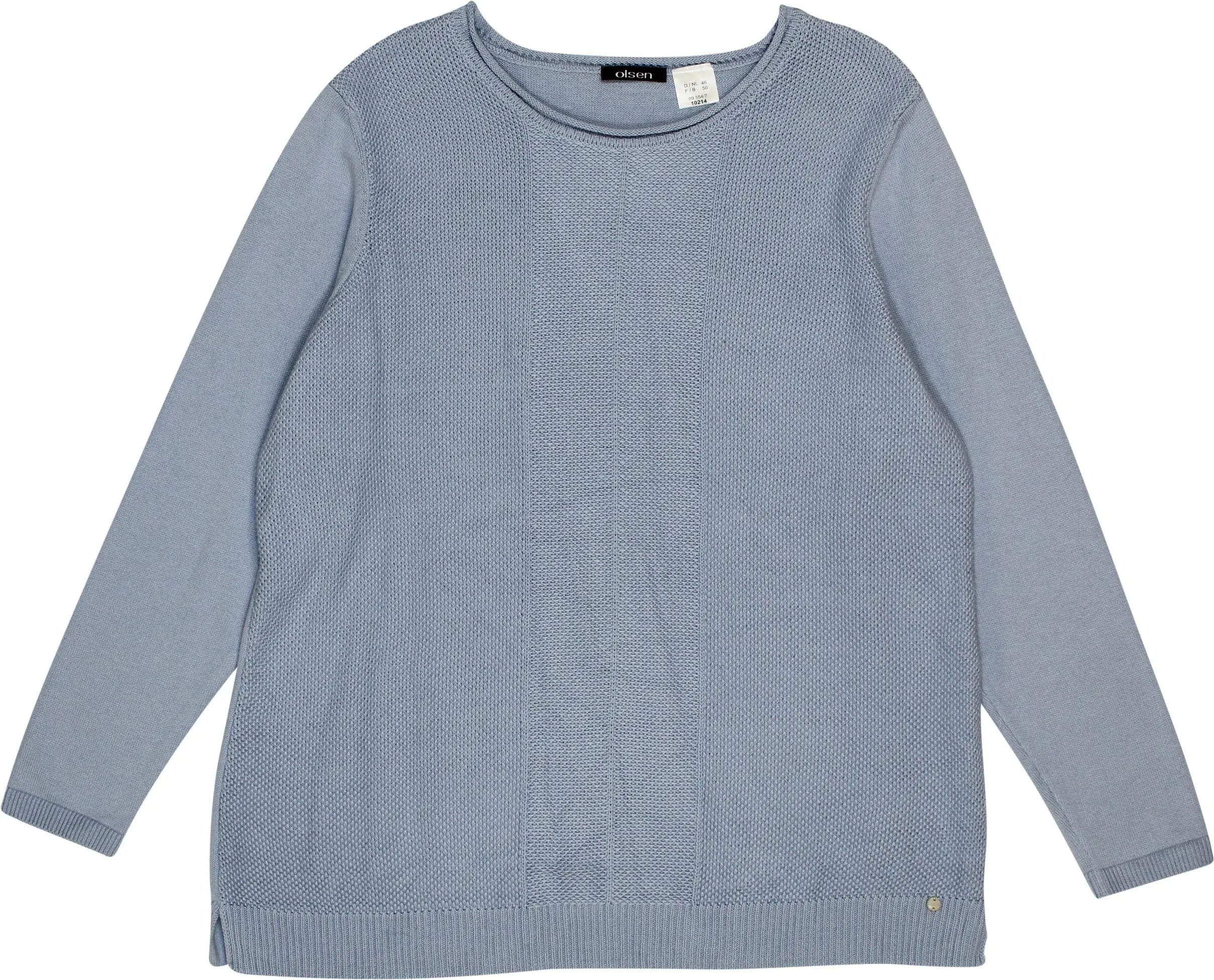 Olsen - Blue Knitted Jumper- ThriftTale.com - Vintage and second handclothing