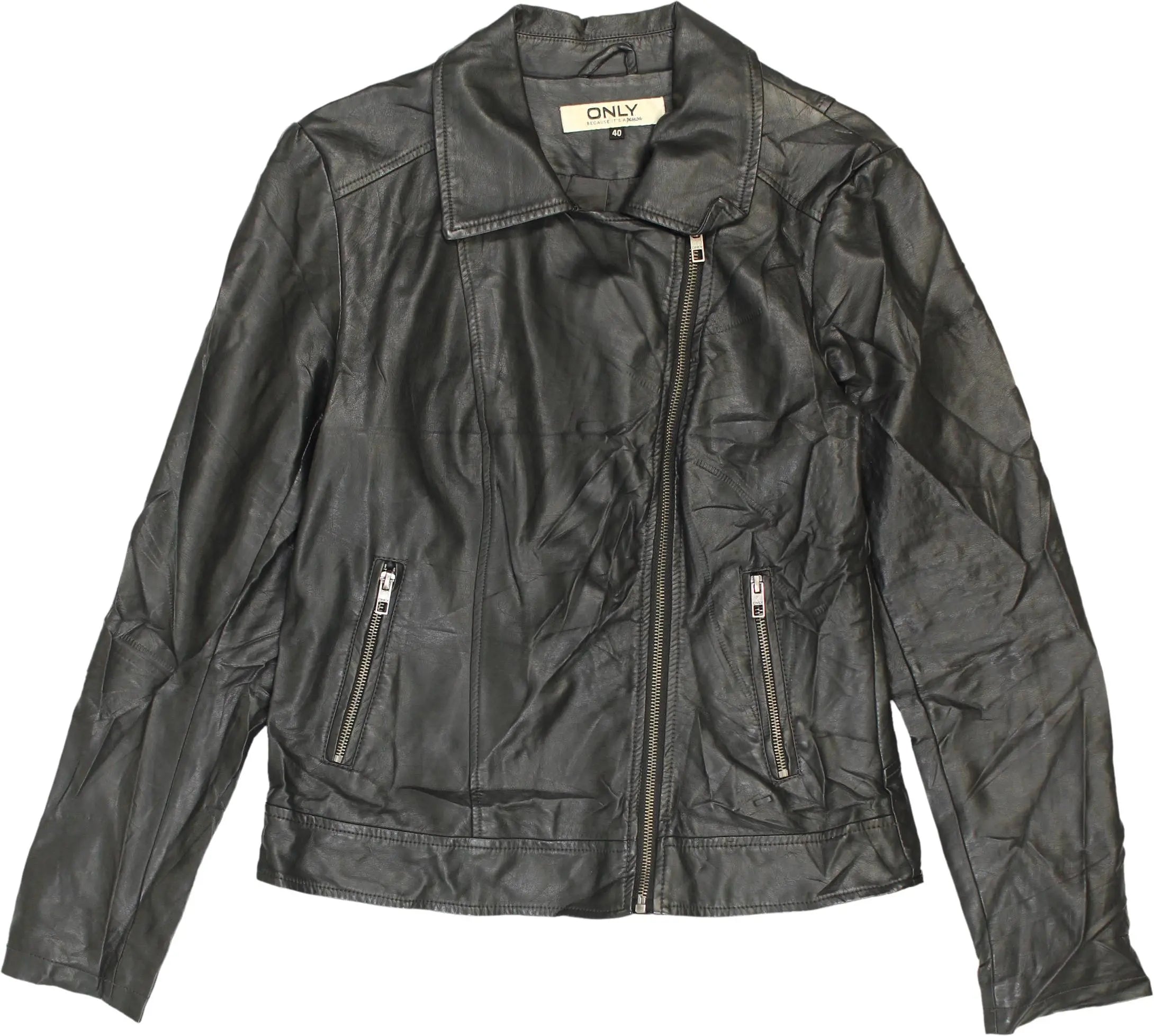 Only - Vegan Leather Jacket- ThriftTale.com - Vintage and second handclothing