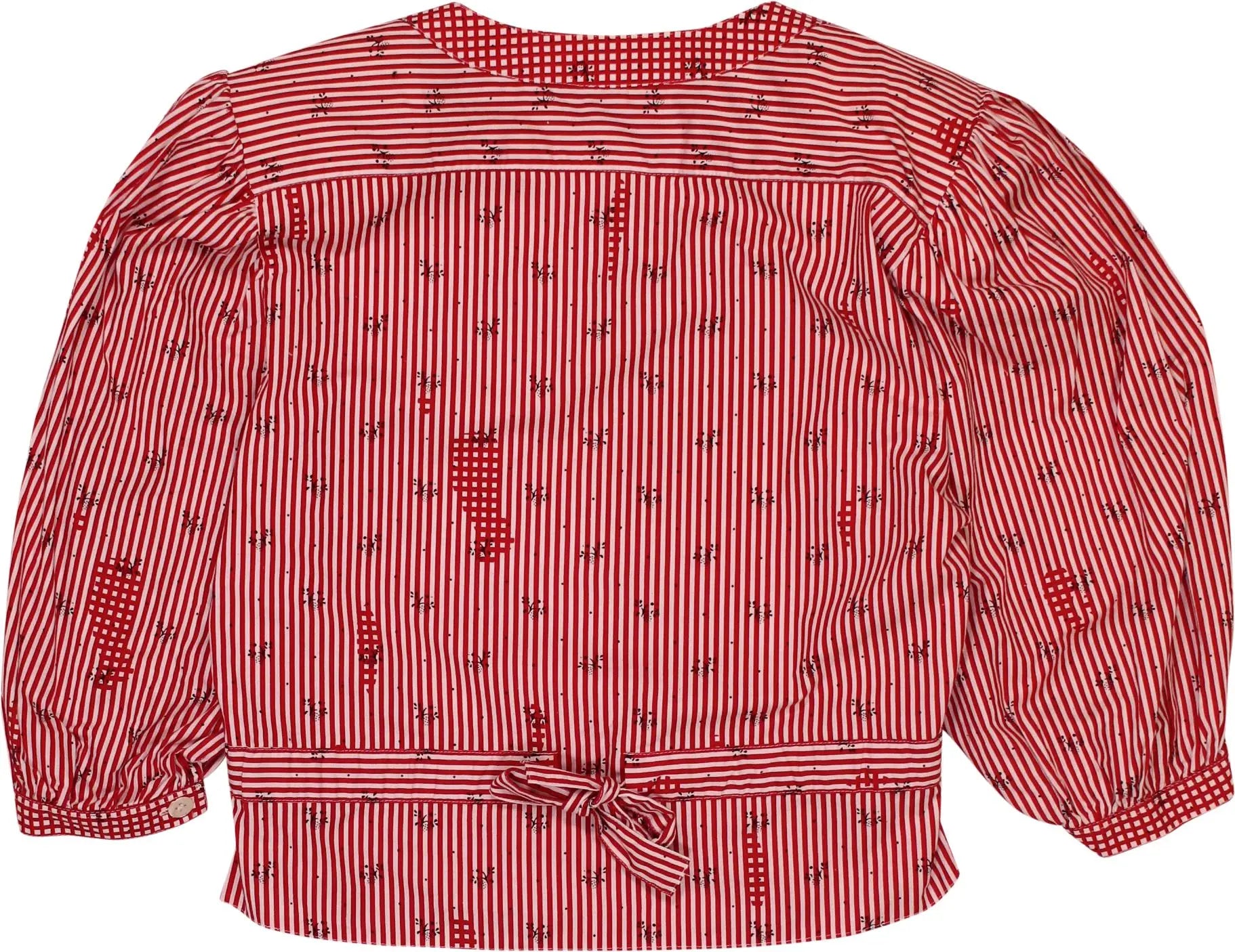 Oossi - 80s Dirndl Striped Top- ThriftTale.com - Vintage and second handclothing
