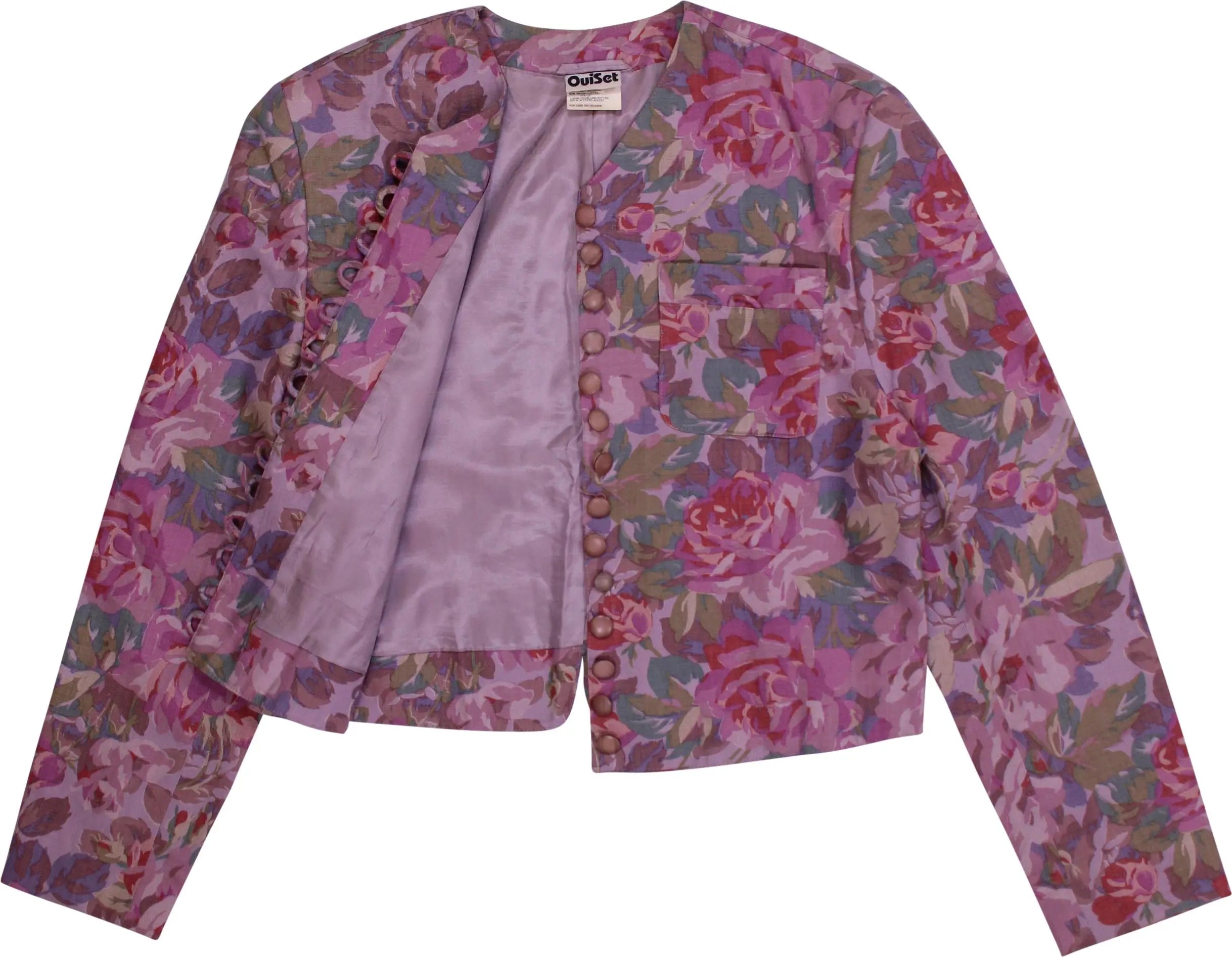 OuiSet - Floral Print Blazer- ThriftTale.com - Vintage and second handclothing