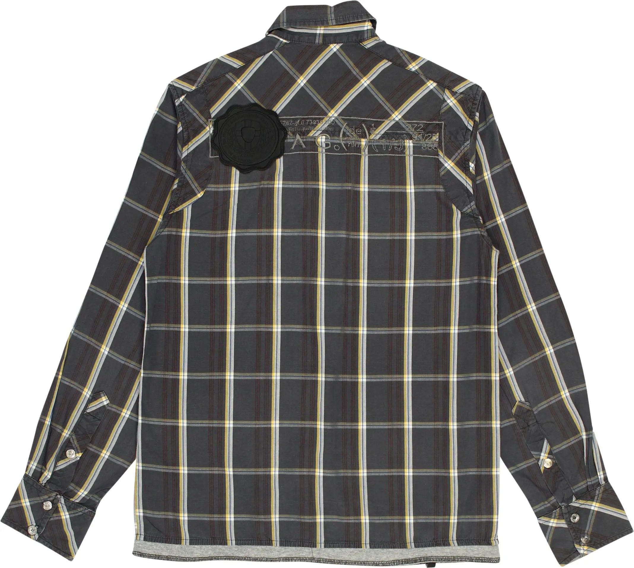 Outfitters Nation - Grey Checked Long Sleeve Shirt- ThriftTale.com - Vintage and second handclothing