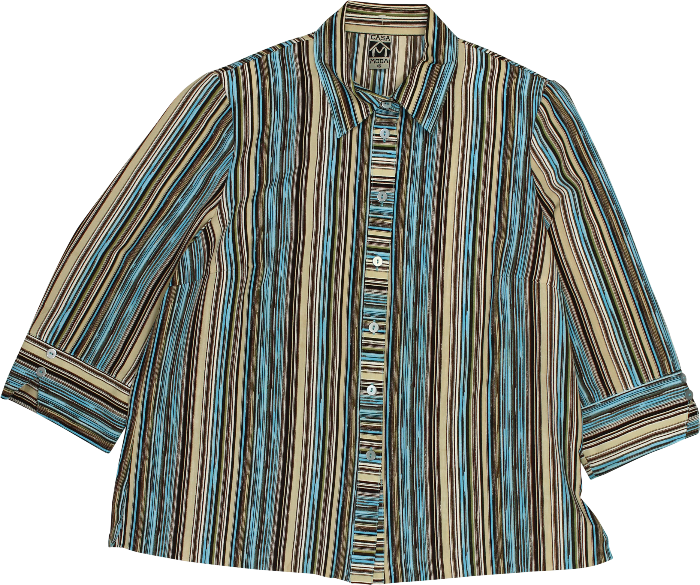 Casa Moda - 80's Striped Shirt- ThriftTale.com - Vintage and second handclothing