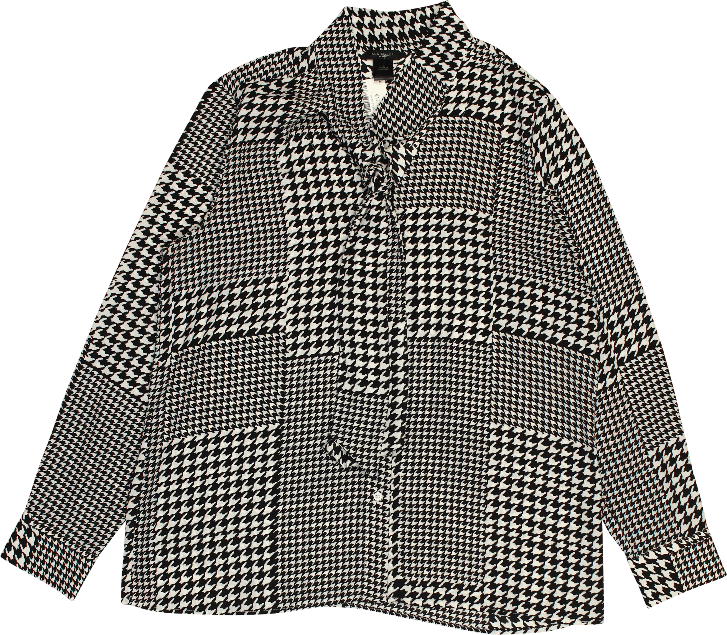 Ann Taylor - Houndstooth Blouse- ThriftTale.com - Vintage and second handclothing
