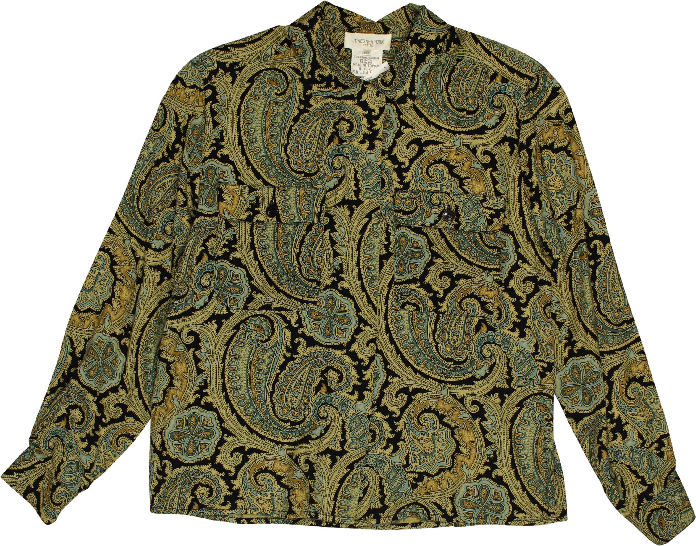 Jones New York - 80's Paisley Blouse- ThriftTale.com - Vintage and second handclothing
