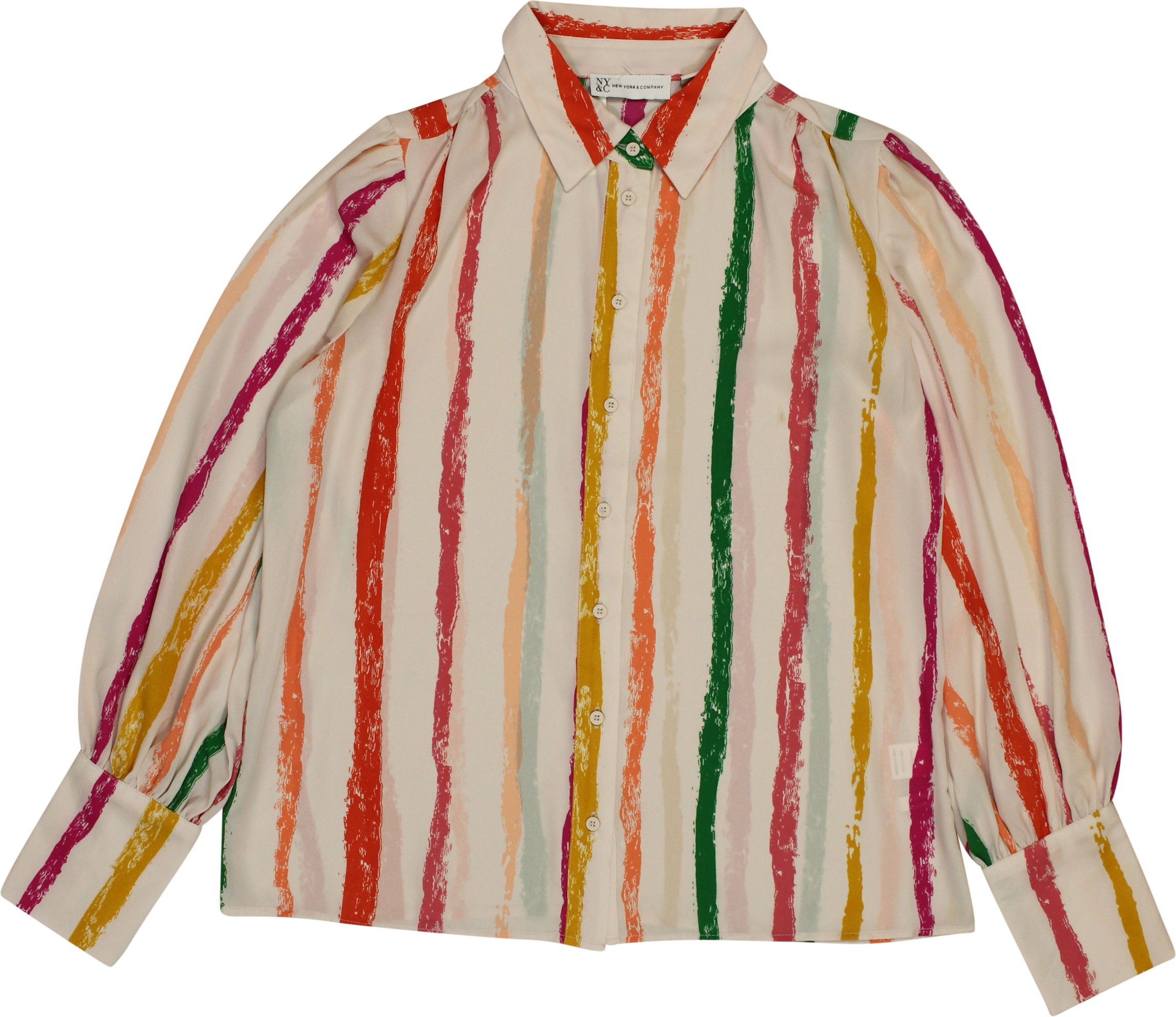 New York & Company - Painted Stripes Shirt- ThriftTale.com - Vintage and second handclothing