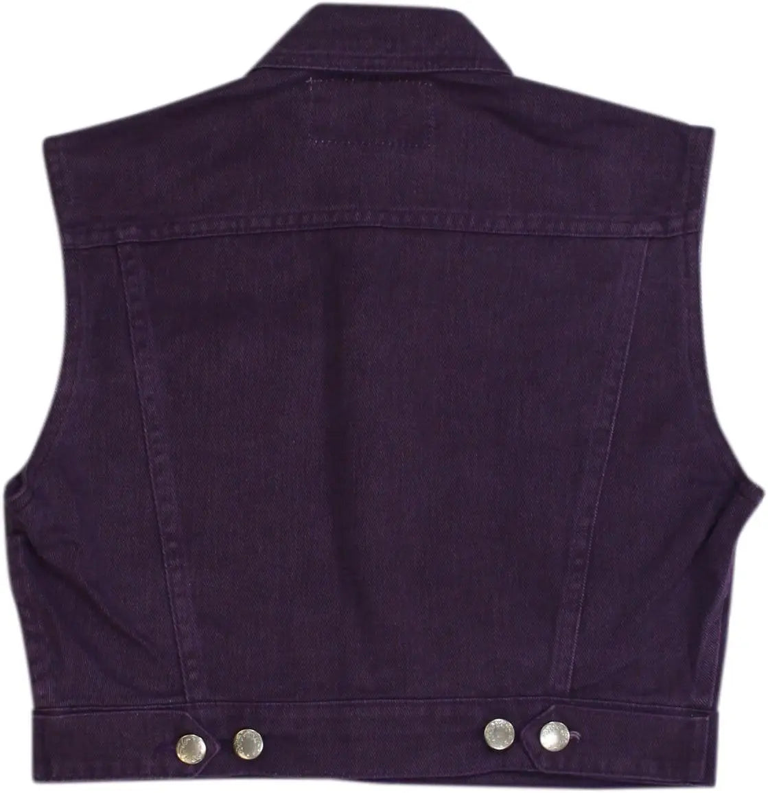 PJG - Purple Sleeveless Denim Jacket- ThriftTale.com - Vintage and second handclothing