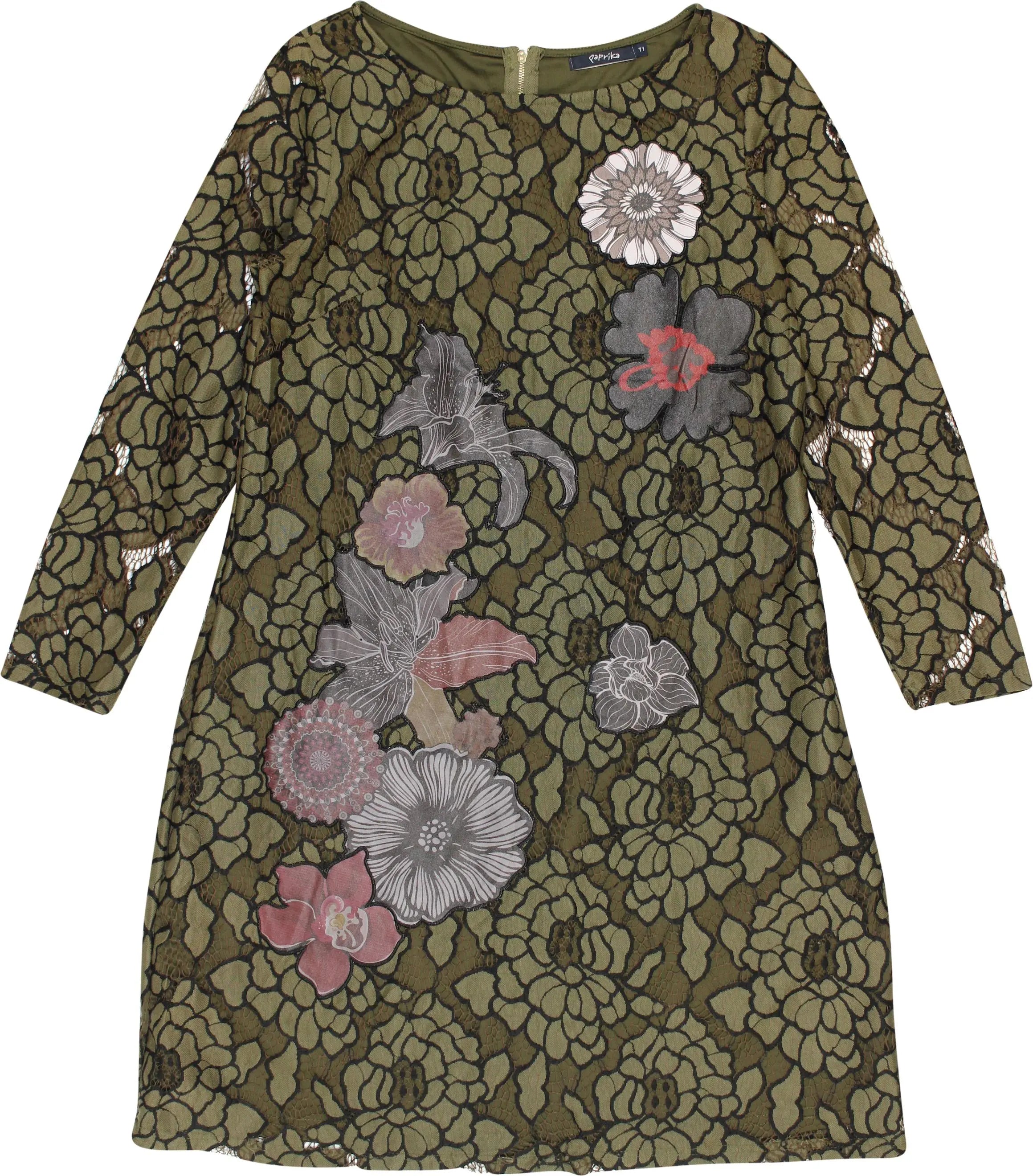 Paprika - Floral Dress- ThriftTale.com - Vintage and second handclothing