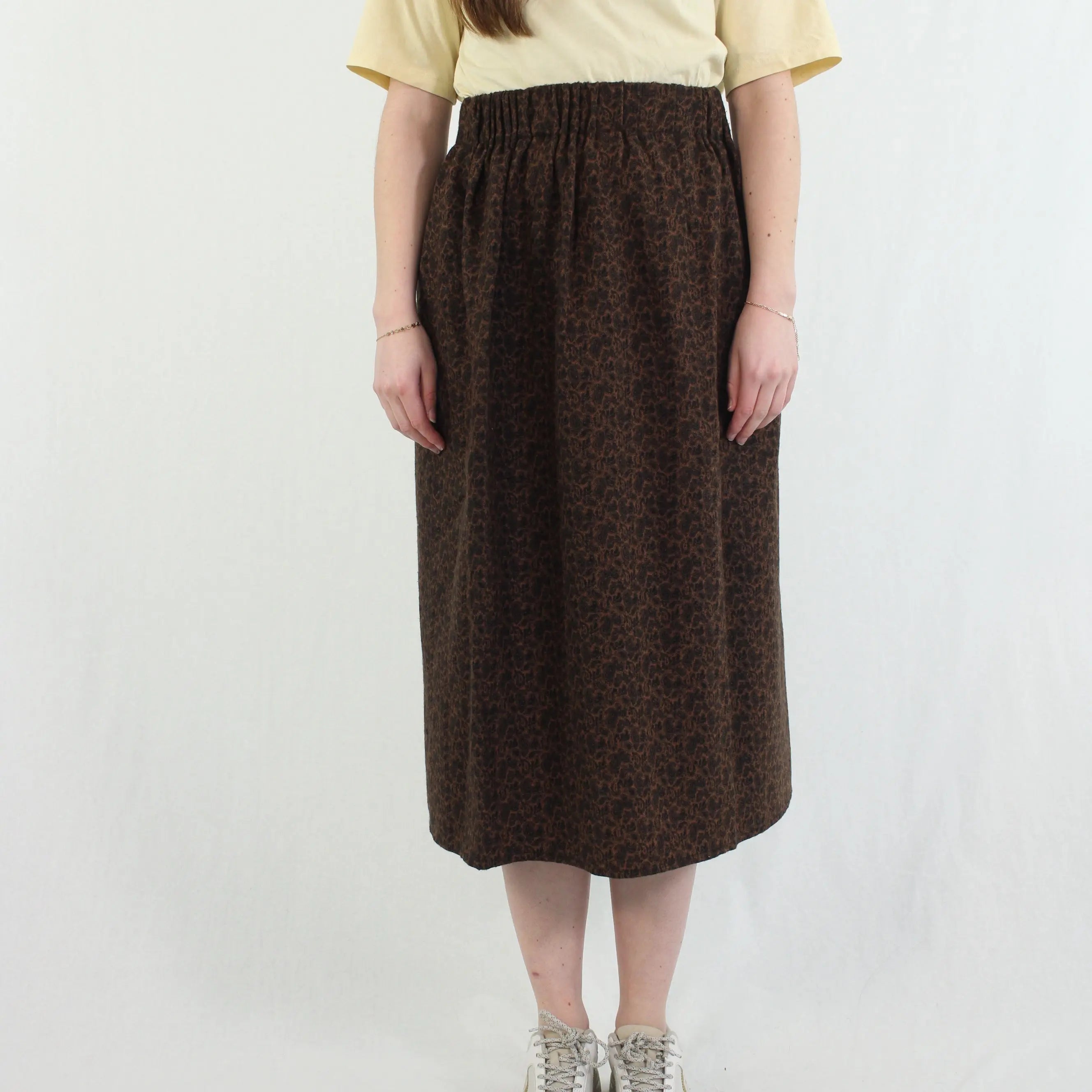 Paquito - Brown Wool Skirt- ThriftTale.com - Vintage and second handclothing