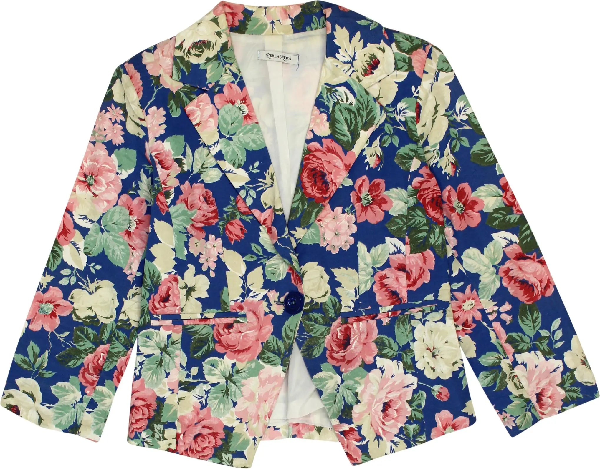 Perla Nera - Floral Blazer- ThriftTale.com - Vintage and second handclothing