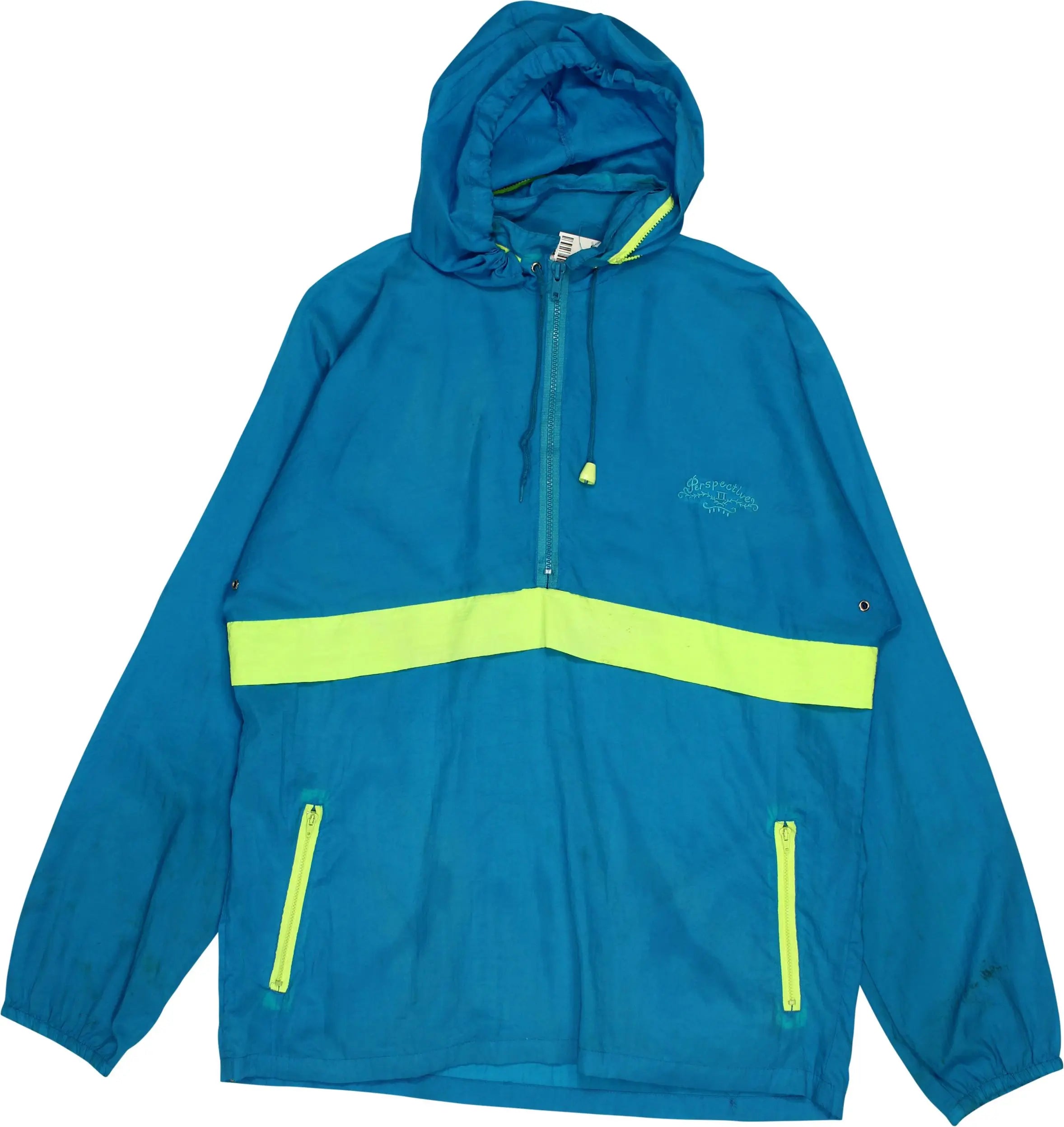 Perspective - Bright Blue Windbreaker- ThriftTale.com - Vintage and second handclothing