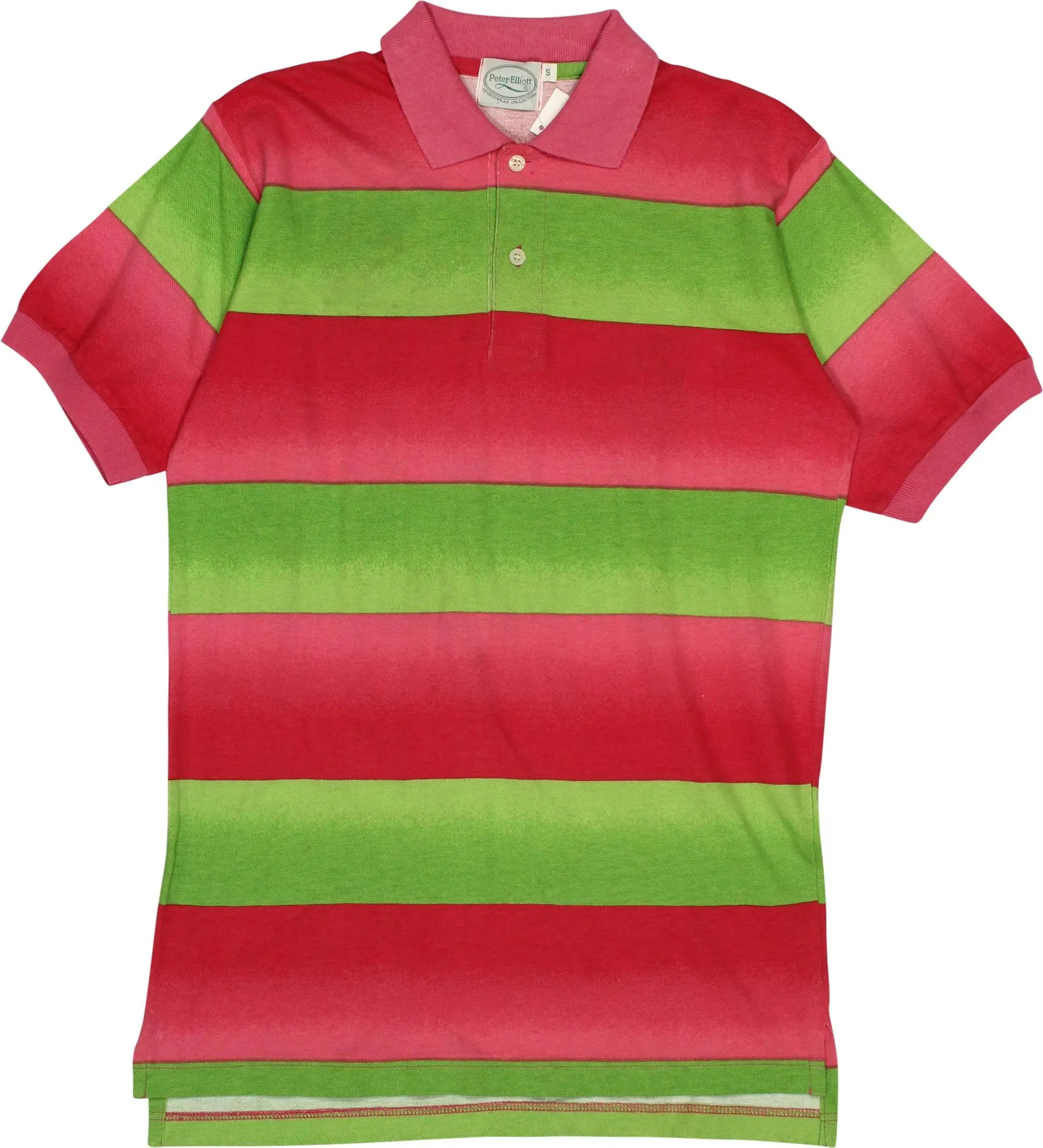 Peter Elliott - Striped Polo- ThriftTale.com - Vintage and second handclothing