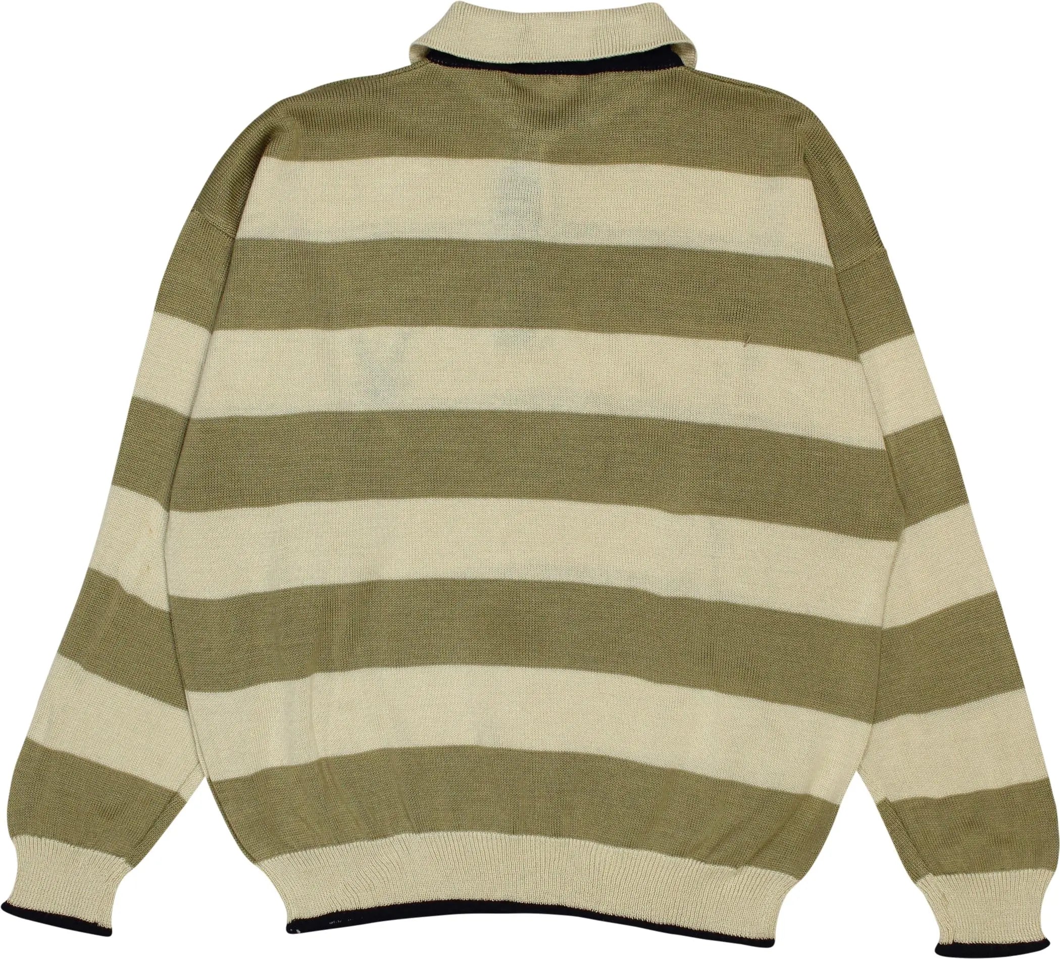 Polline - Striped Quarter Neck Jumper- ThriftTale.com - Vintage and second handclothing