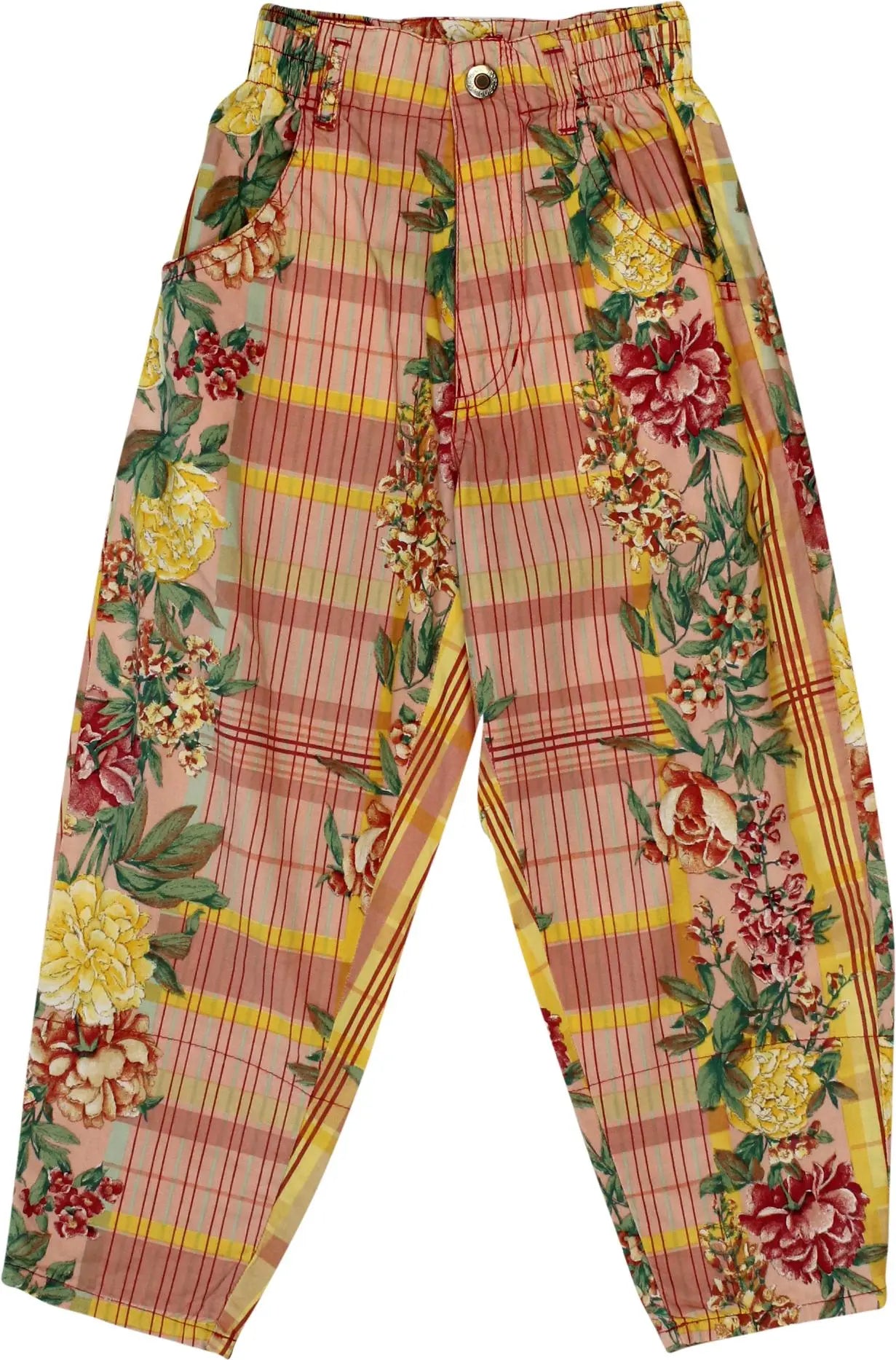 Portofino - Colourful Floral Vintage Trousers- ThriftTale.com - Vintage and second handclothing