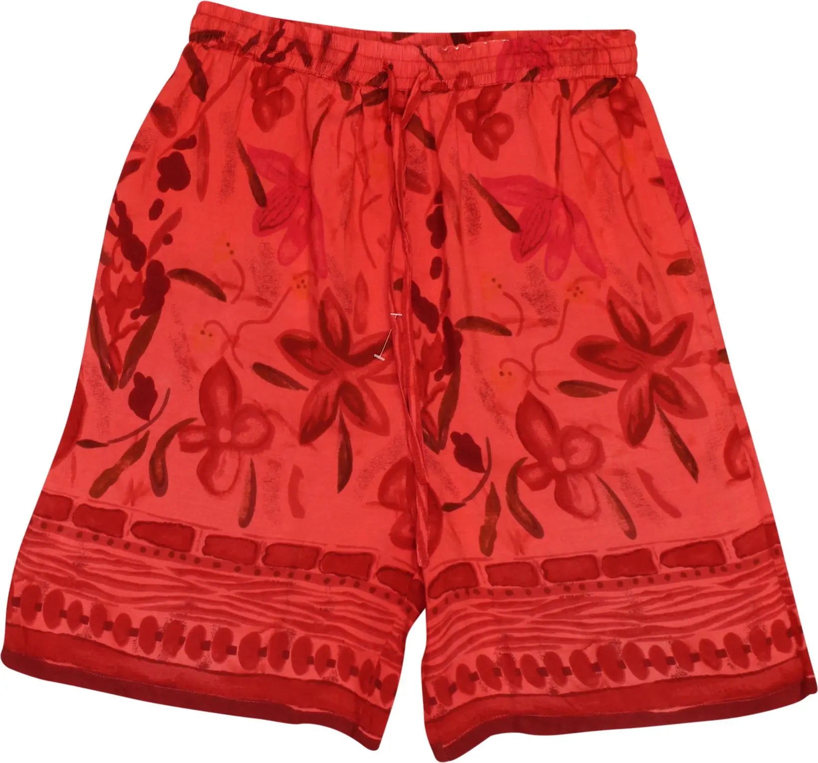 Pour Nous Les Filles - Red Graphic Patterned Shorts- ThriftTale.com - Vintage and second handclothing