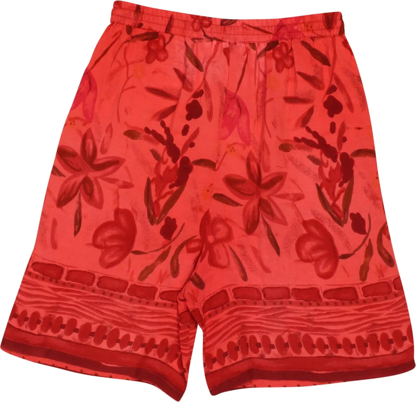 Pour Nous Les Filles - Red Graphic Patterned Shorts- ThriftTale.com - Vintage and second handclothing