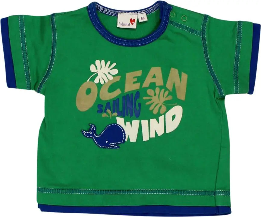 Prénatal - Green T-shirt- ThriftTale.com - Vintage and second handclothing