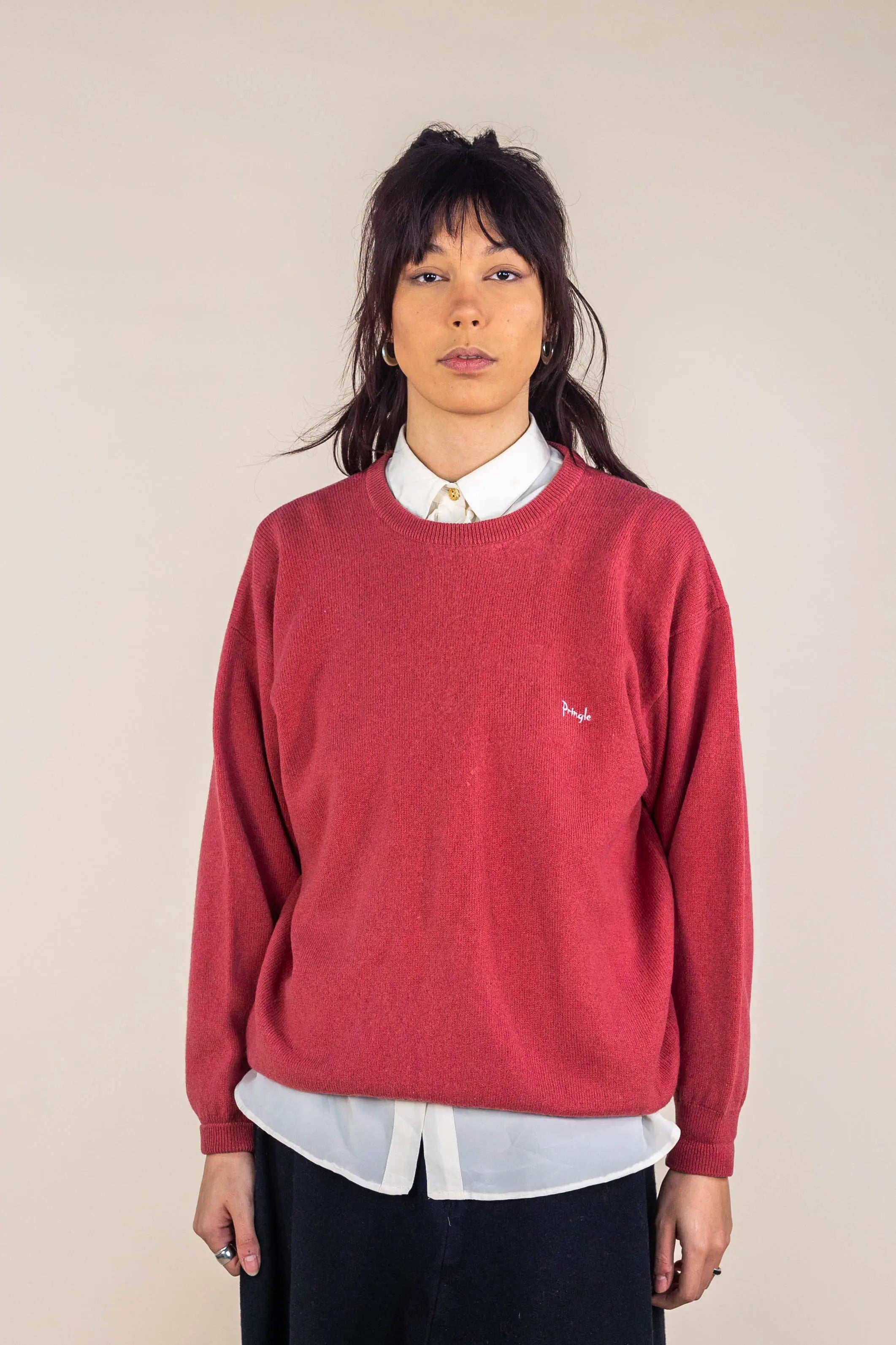 Pringle - Vintage 90s Blush Pink Jumper- ThriftTale.com - Vintage and second handclothing