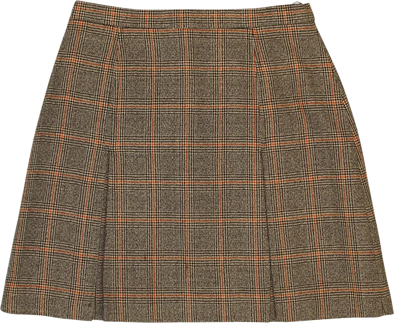 Prizzi - 90s Wool Checked Mini Skirt- ThriftTale.com - Vintage and second handclothing
