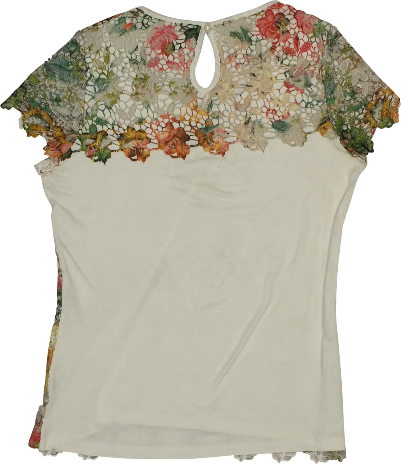 Promiss - Crochet Short Sleeve Top- ThriftTale.com - Vintage and second handclothing
