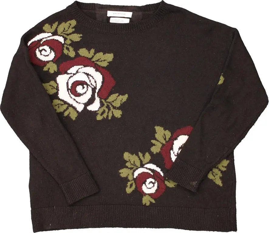 Promod - Floral Knitted Jumper- ThriftTale.com - Vintage and second handclothing