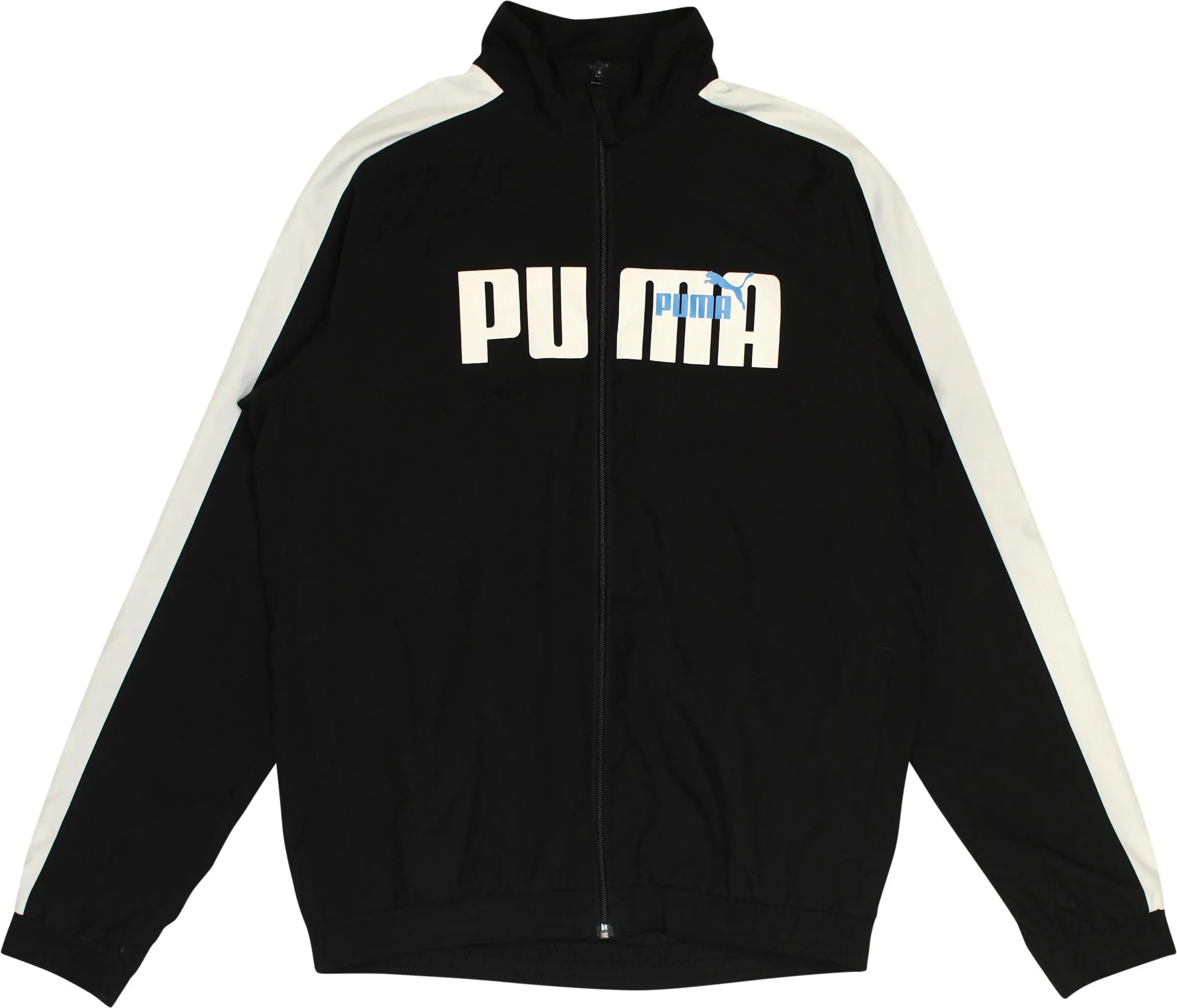 Puma - Black Track Jacket by Puma- ThriftTale.com - Vintage and second handclothing