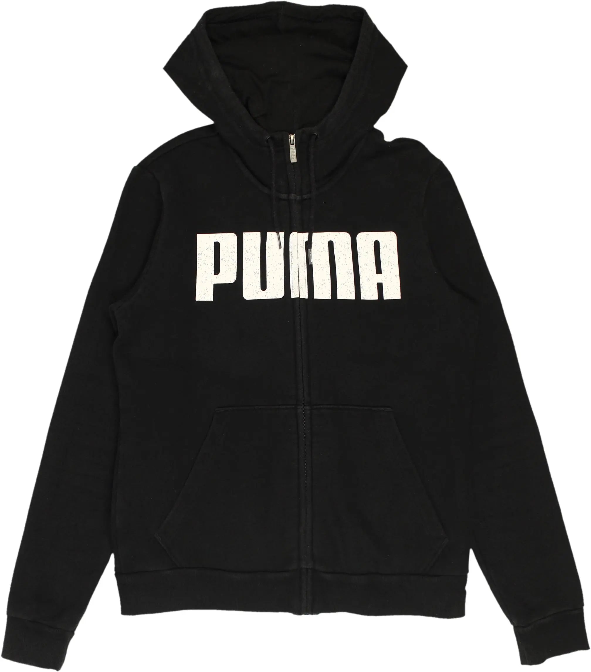 Puma - Black Zip-up Hoodie by Puma- ThriftTale.com - Vintage and second handclothing