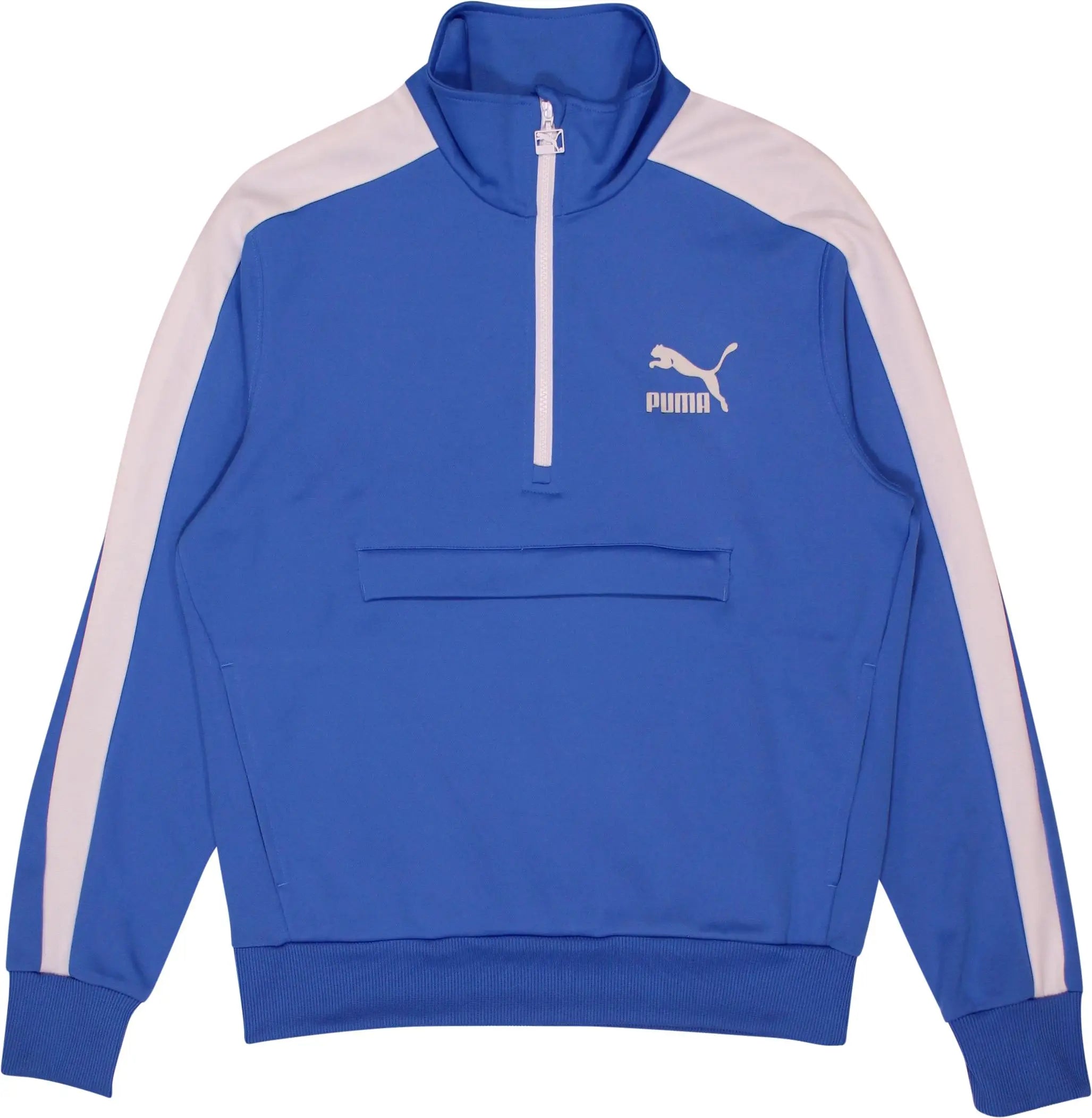 Puma - Blue Quarter Zip Sweater by Puma- ThriftTale.com - Vintage and second handclothing