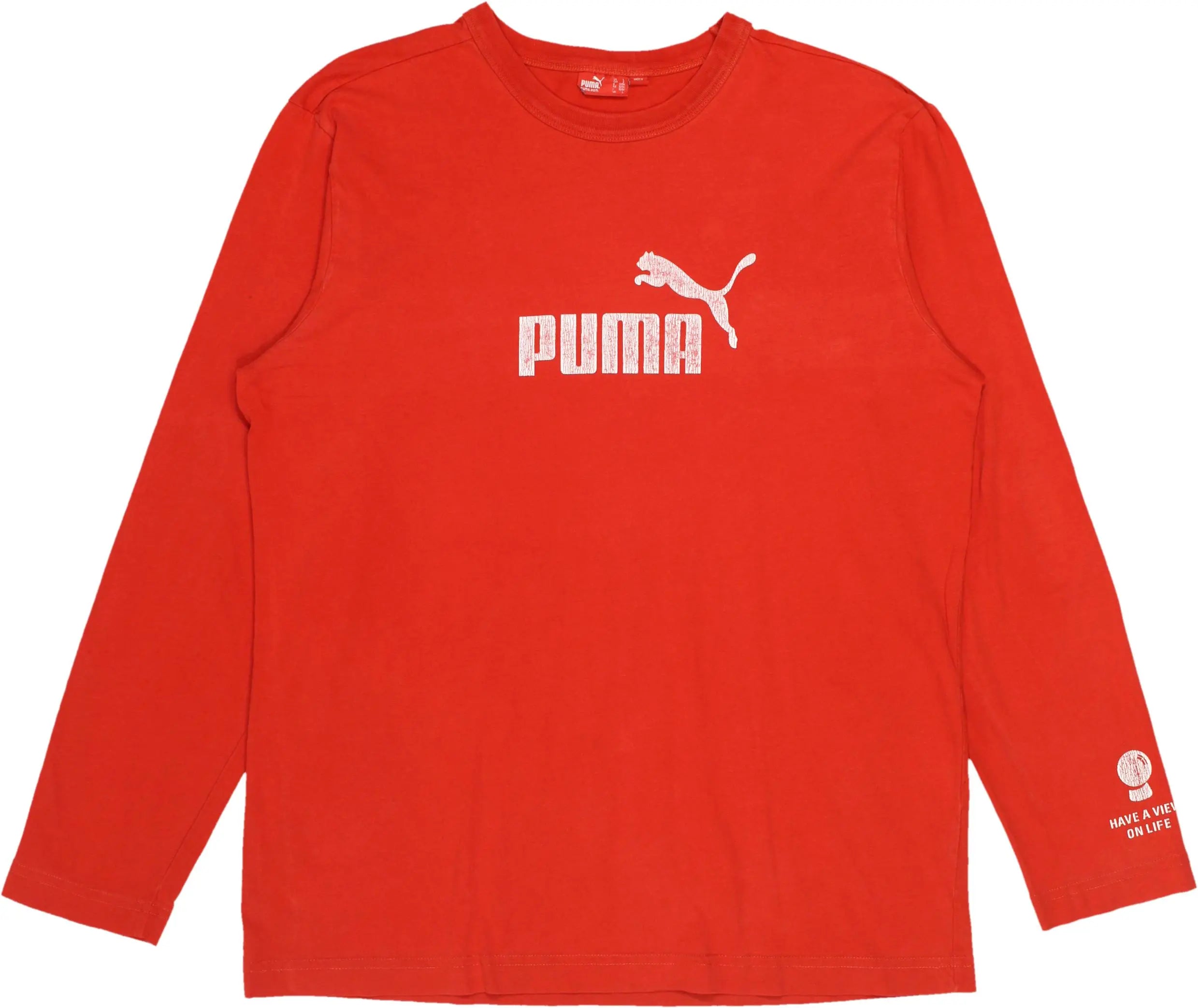 Puma - Red Long Sleeve Shirt by Puma- ThriftTale.com - Vintage and second handclothing