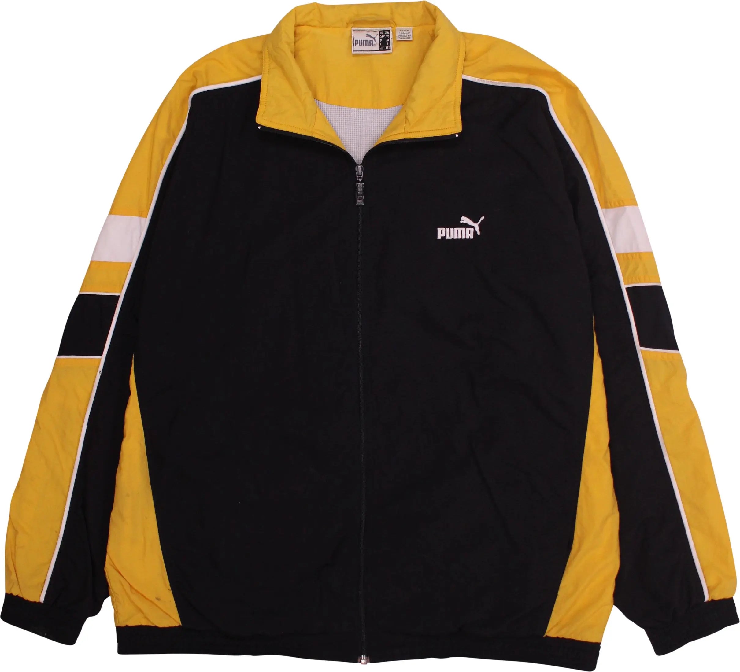 Yellow Black Track Jacket by Puma ThriftTale