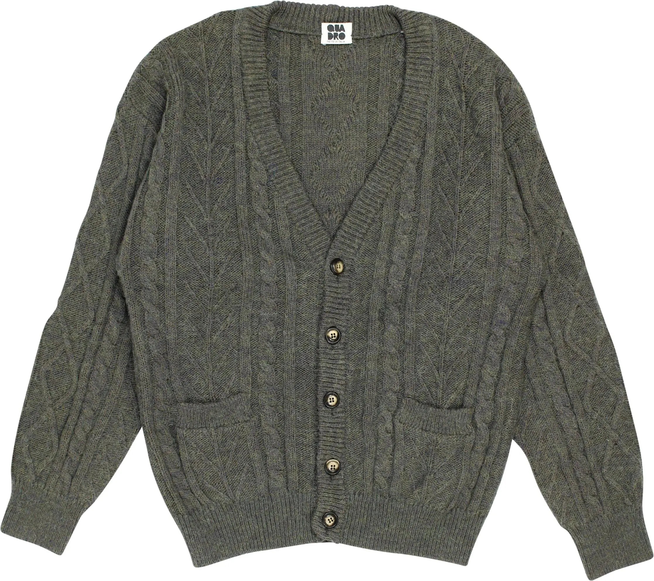 Quadro - Green Cable Cardigan- ThriftTale.com - Vintage and second handclothing