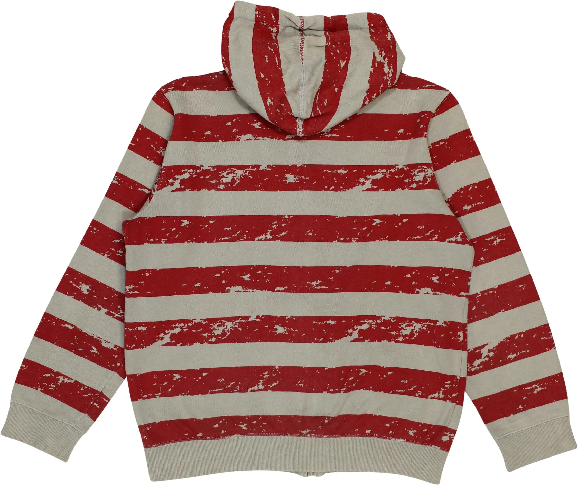 Quarterback - Striped Zip-up Hoodie- ThriftTale.com - Vintage and second handclothing