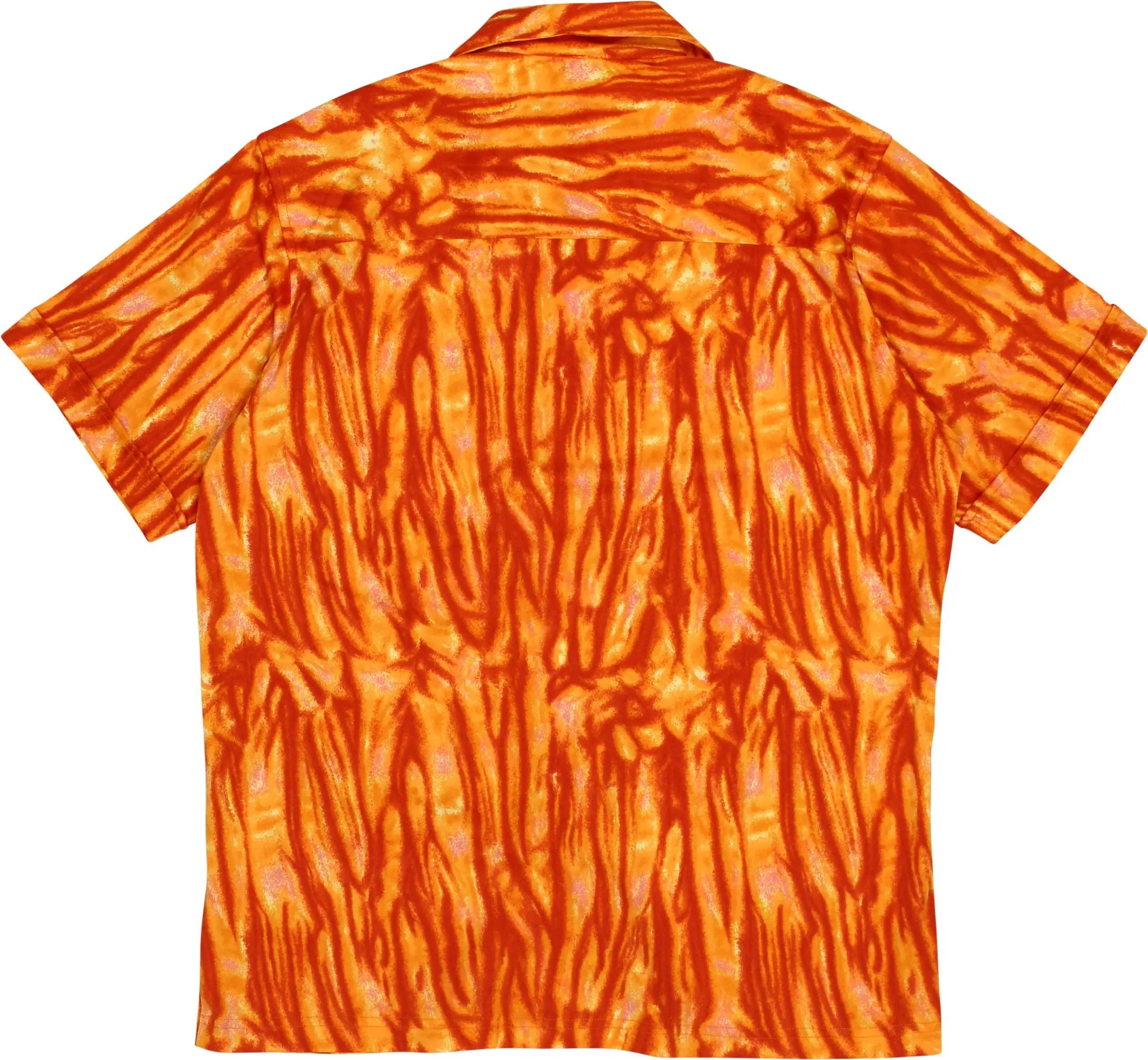 Quattro Amici - 90s Orange Patternd Short Sleeve Shirt- ThriftTale.com - Vintage and second handclothing