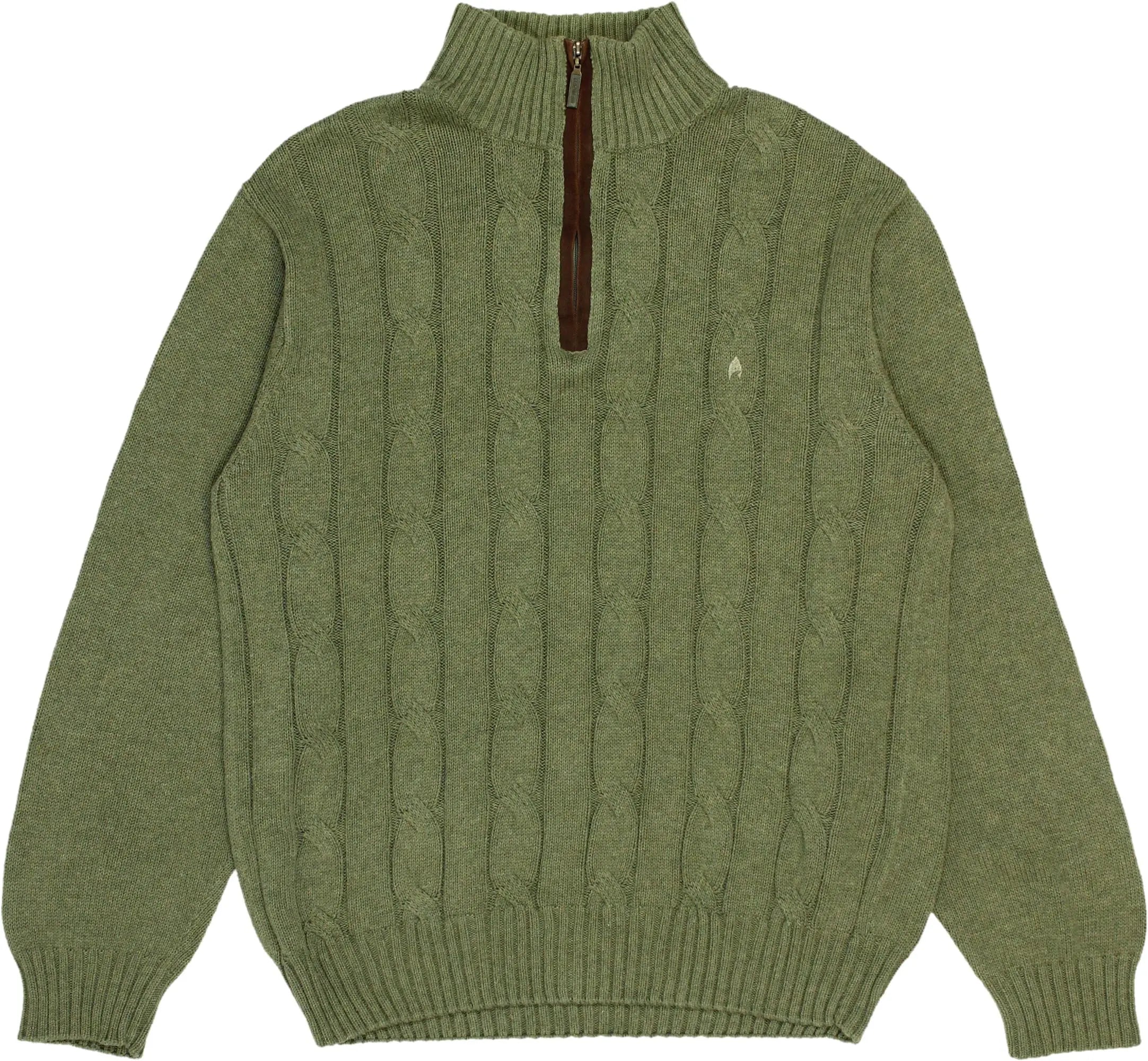 Ragman - Green Cable Knit Sweater- ThriftTale.com - Vintage and second handclothing