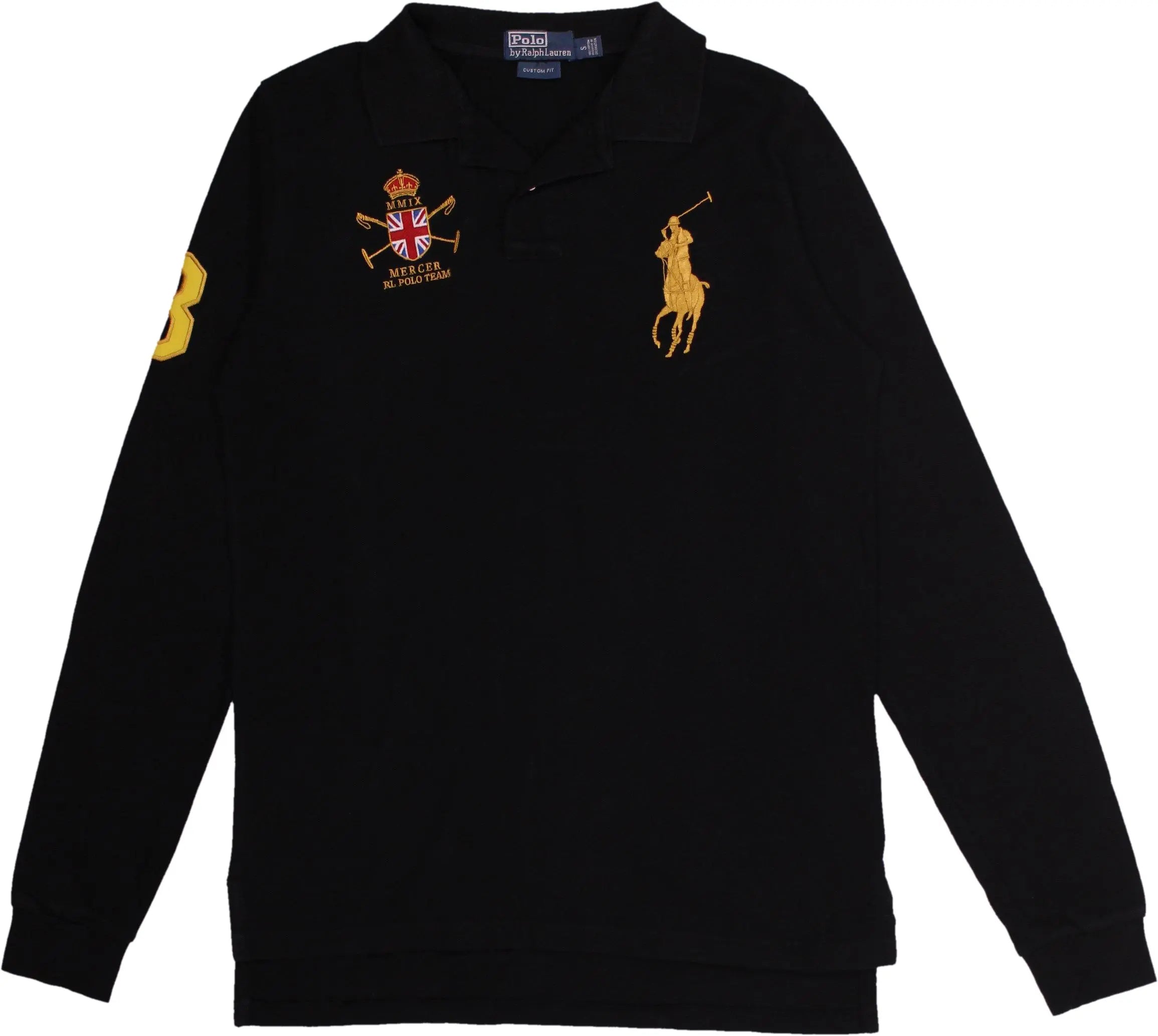 Ralph Lauren - Black Long Sleeve Polo Shirt by Ralph Lauren- ThriftTale.com - Vintage and second handclothing