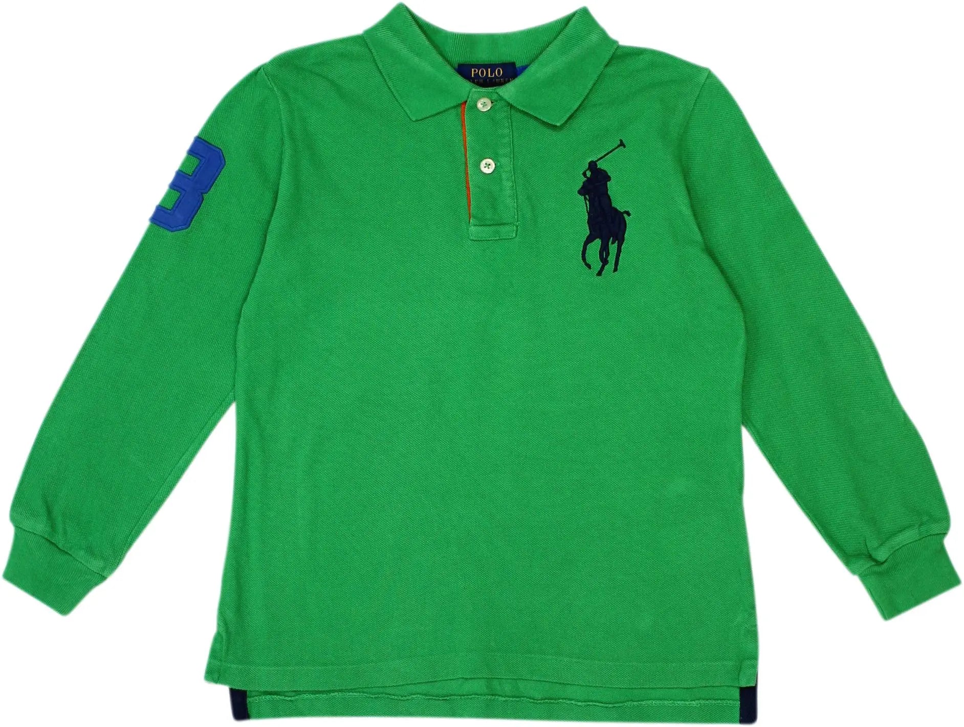 Ralph Lauren - Green Long Sleeve Polo by Ralph Lauren- ThriftTale.com - Vintage and second handclothing