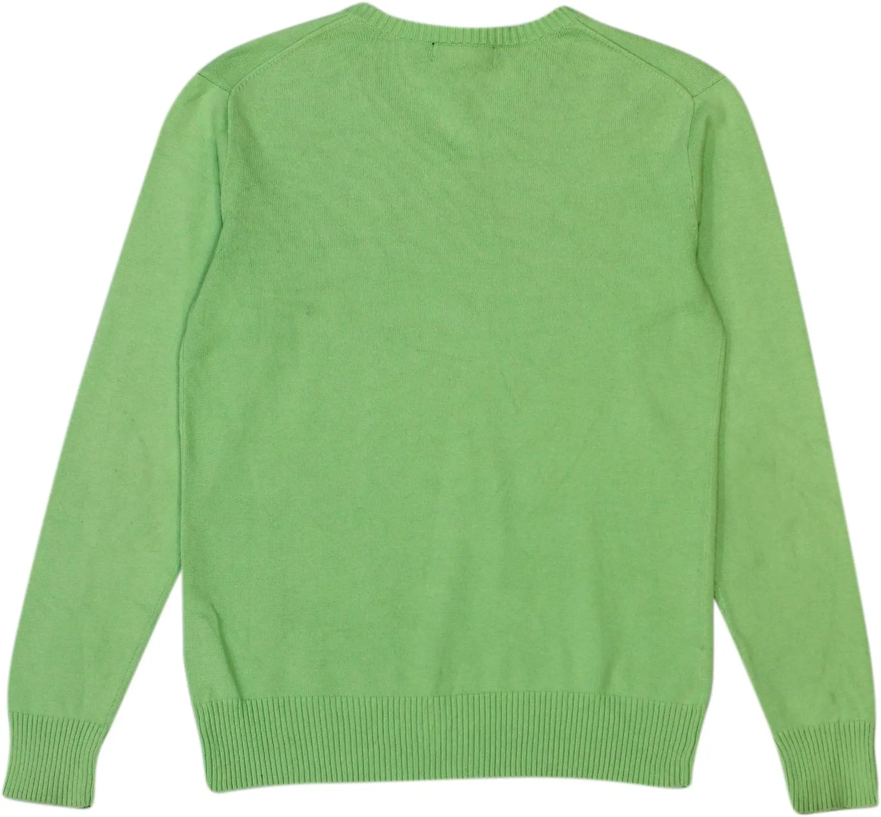 Ralph Lauren - Green V-neck Sweater by Ralph Lauren- ThriftTale.com - Vintage and second handclothing