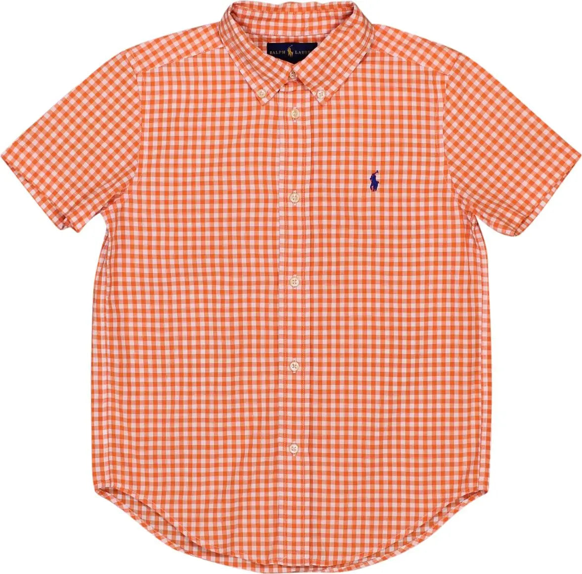Ralph Lauren - Orange Checked Shirt by Ralph Lauren- ThriftTale.com - Vintage and second handclothing