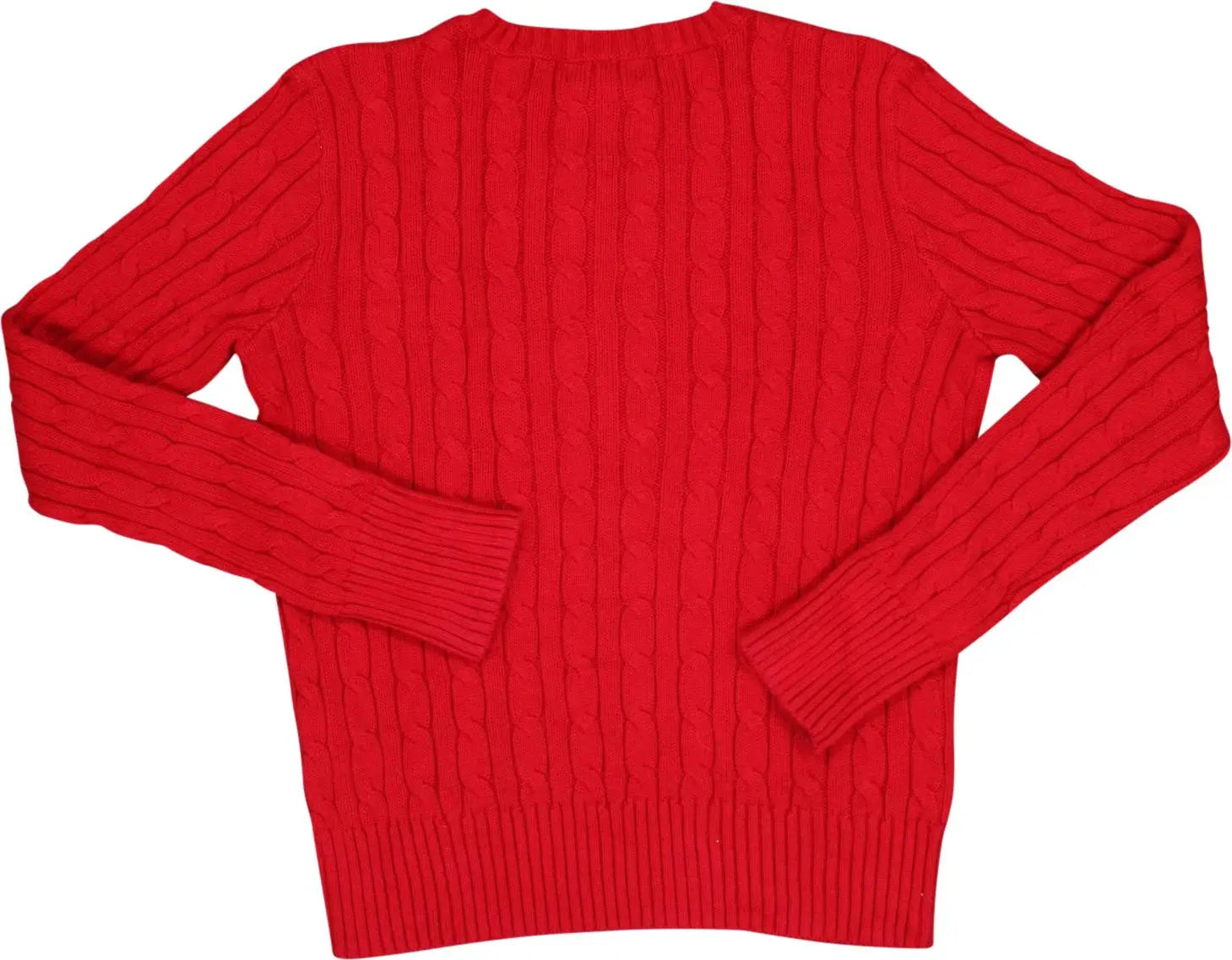 Ralph Lauren - Red Knitted Sweater by Ralph Lauren- ThriftTale.com - Vintage and second handclothing