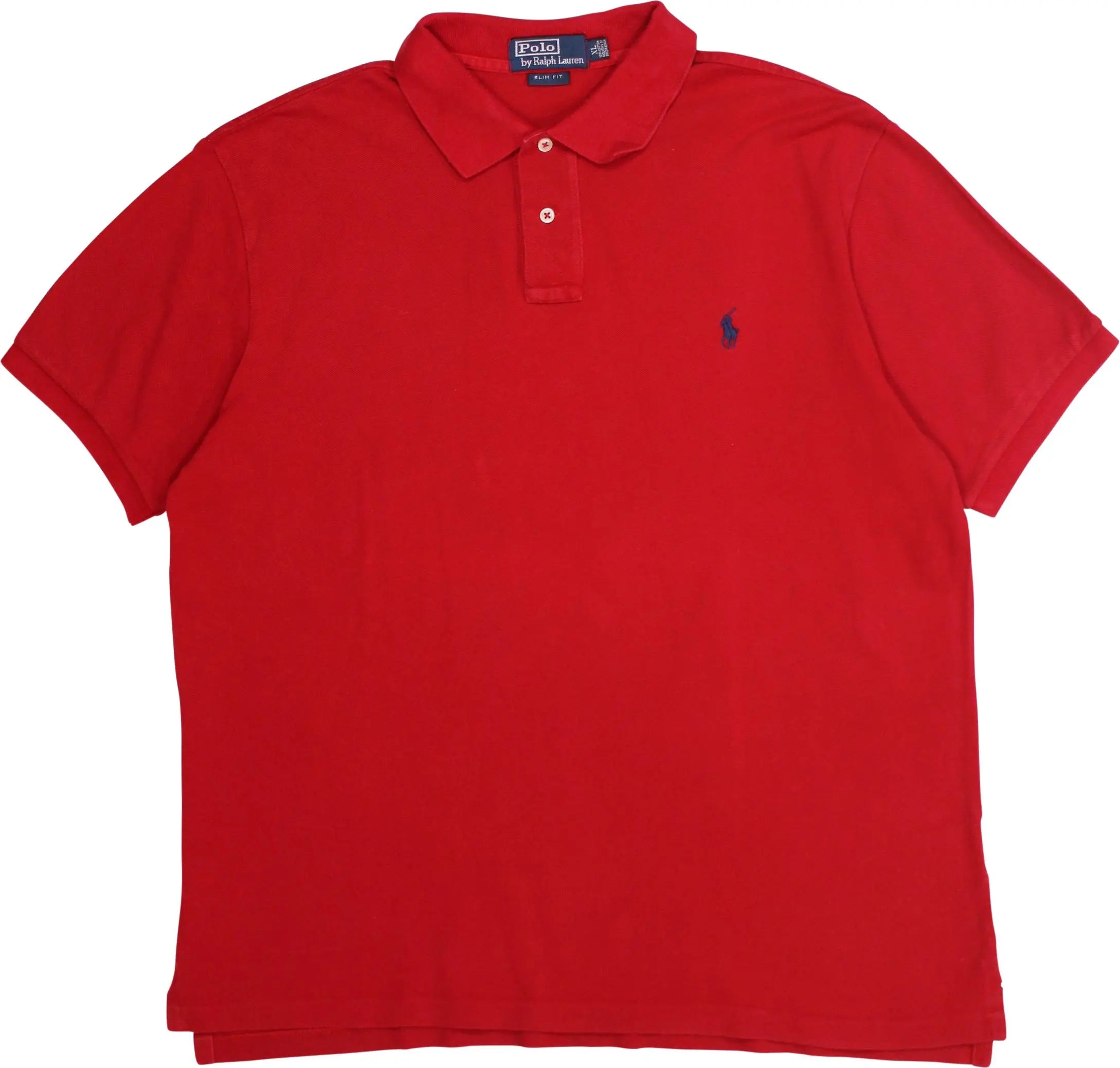 Ralph Lauren - Red Slim Fit Polo Shirt by Ralph Lauren- ThriftTale.com - Vintage and second handclothing