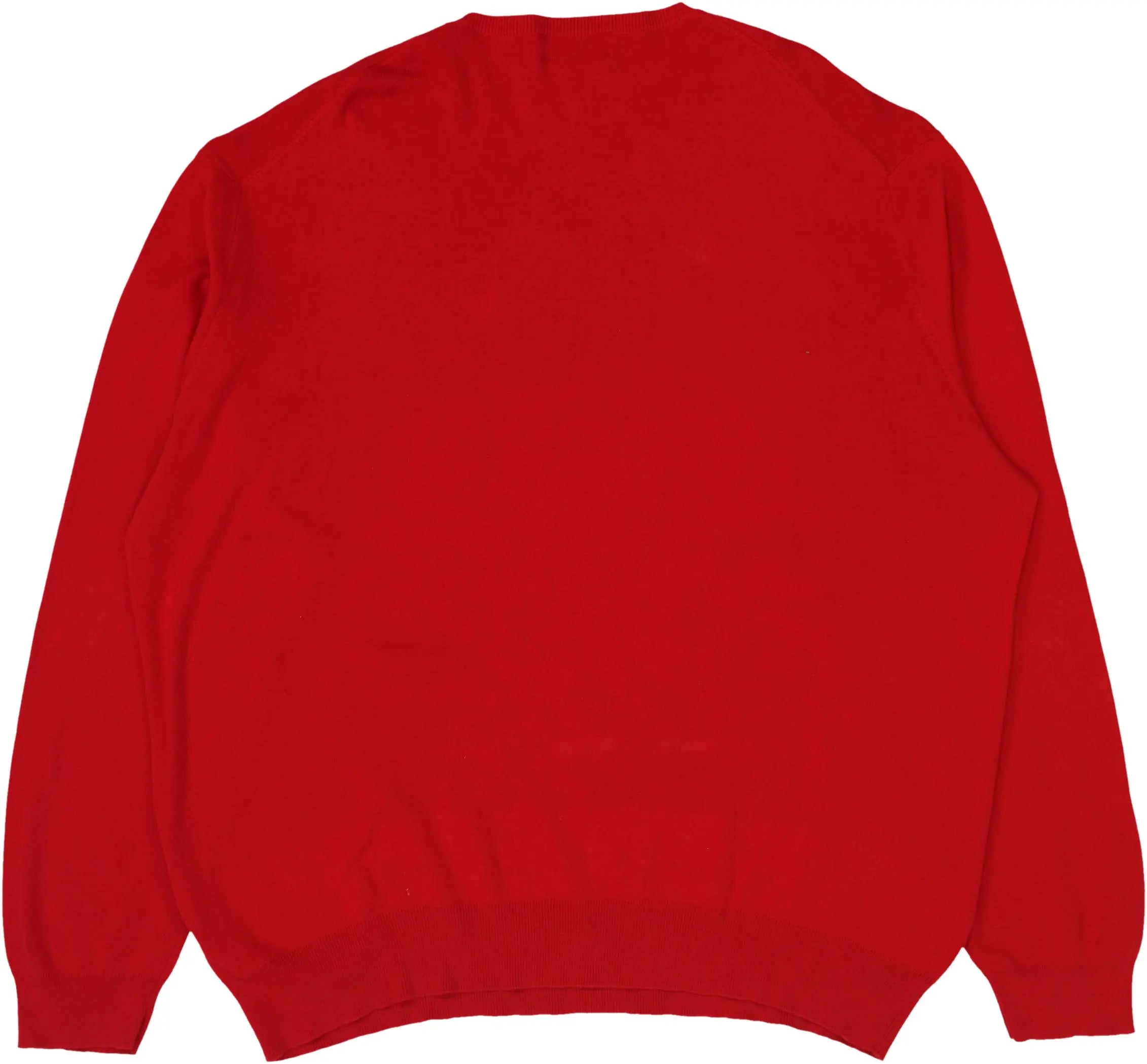 Ralph Lauren - Red V-neck Sweater by Ralph Lauren- ThriftTale.com - Vintage and second handclothing