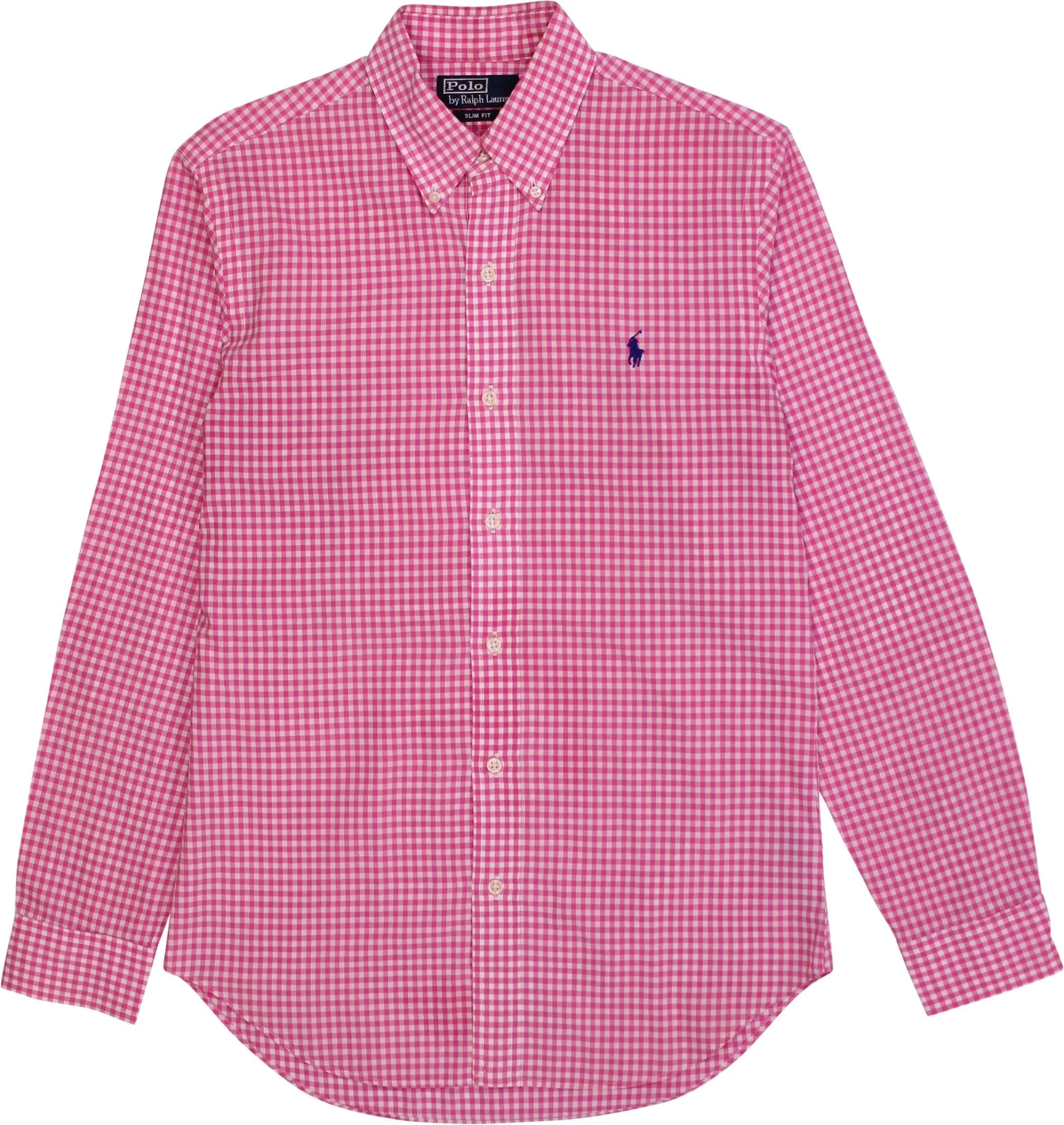 Ralph Lauren - Slim Fit Pink Checked Shirt by Ralph Lauren- ThriftTale.com - Vintage and second handclothing