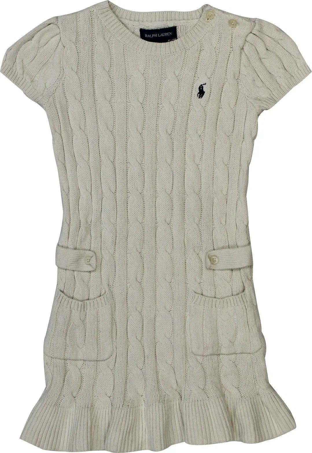 Ralph Lauren - White Knitted Dress by Ralph Lauren- ThriftTale.com - Vintage and second handclothing