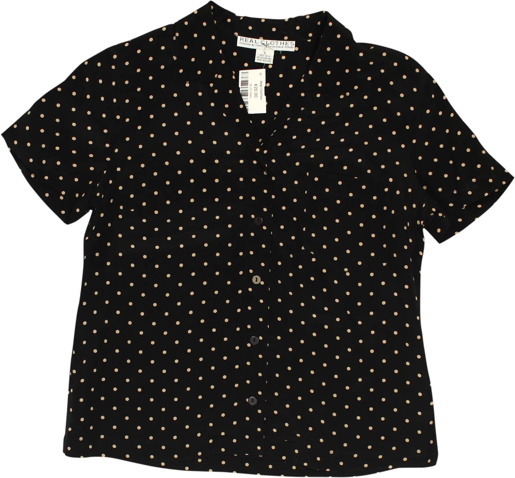 Real Clothes - 90s Silk Polka Dot Blouse- ThriftTale.com - Vintage and second handclothing