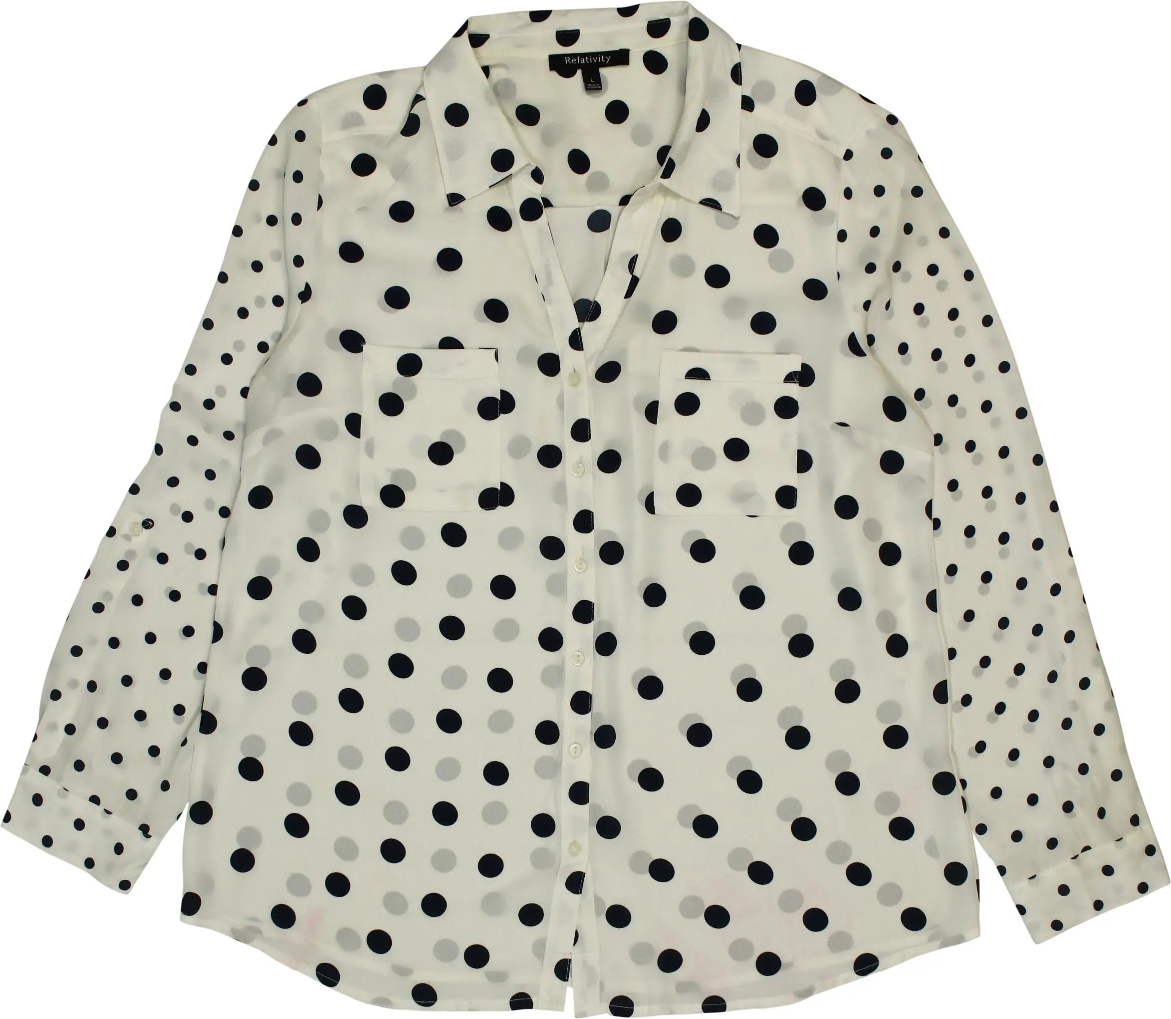 Relativity - Polka Dot Blouse- ThriftTale.com - Vintage and second handclothing