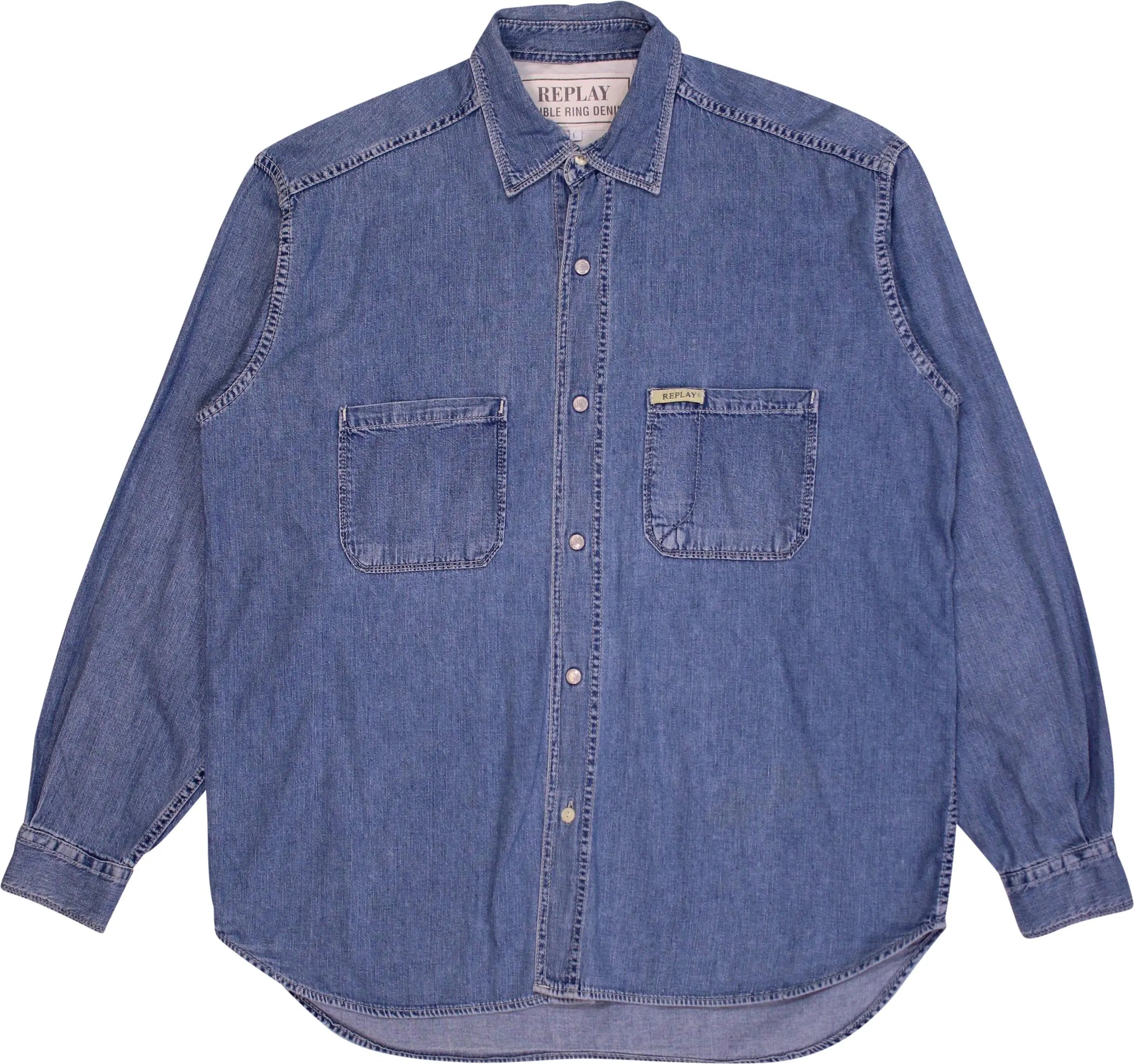 Replay - 90s Double Ring Denim Shirt by Replay- ThriftTale.com - Vintage and second handclothing