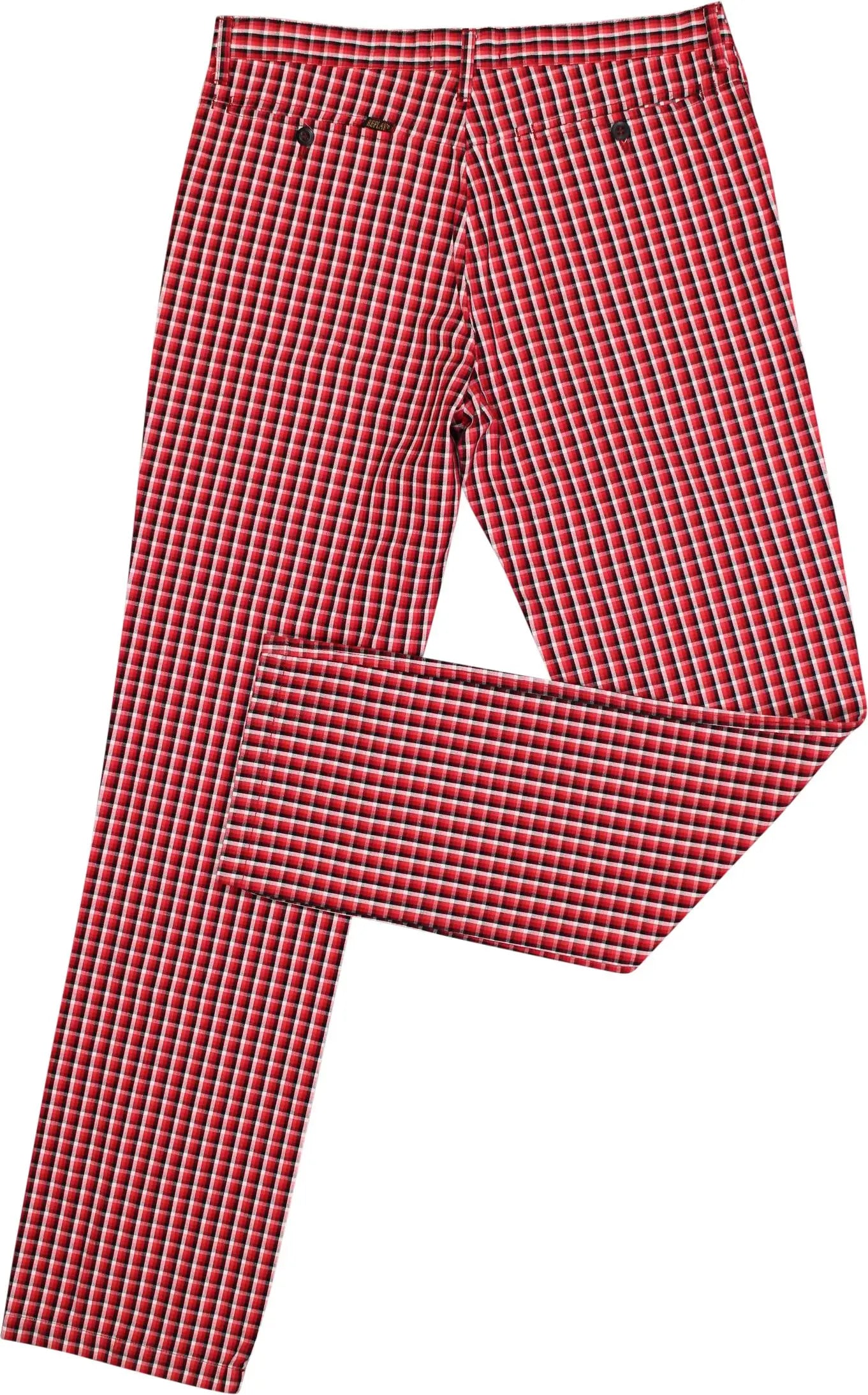 Replay - Checked Red Trousers by Replay- ThriftTale.com - Vintage and second handclothing