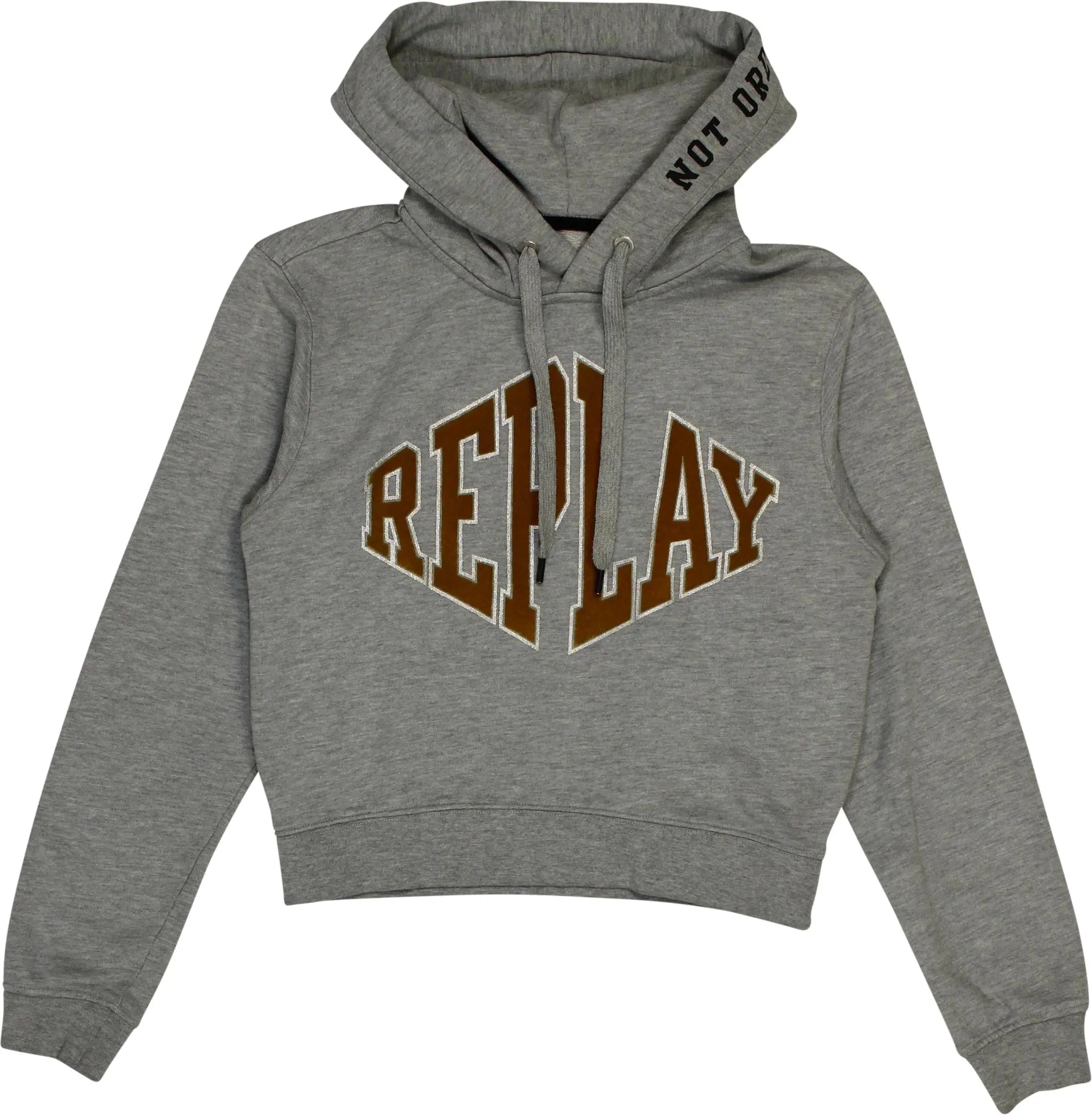 Replay - Grey Hoodie by Replay- ThriftTale.com - Vintage and second handclothing