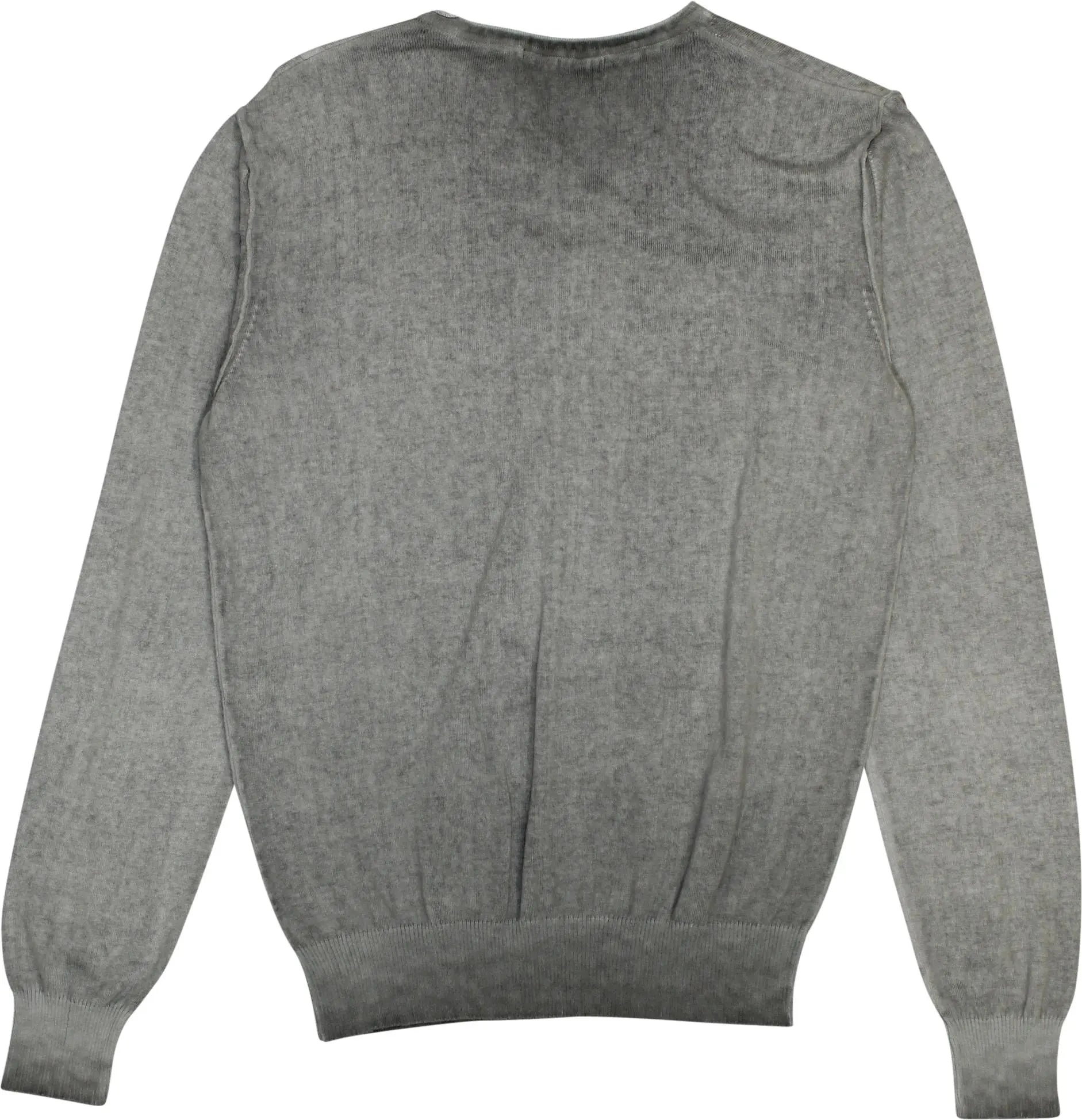 Replay - Grey V-neck Jumper- ThriftTale.com - Vintage and second handclothing