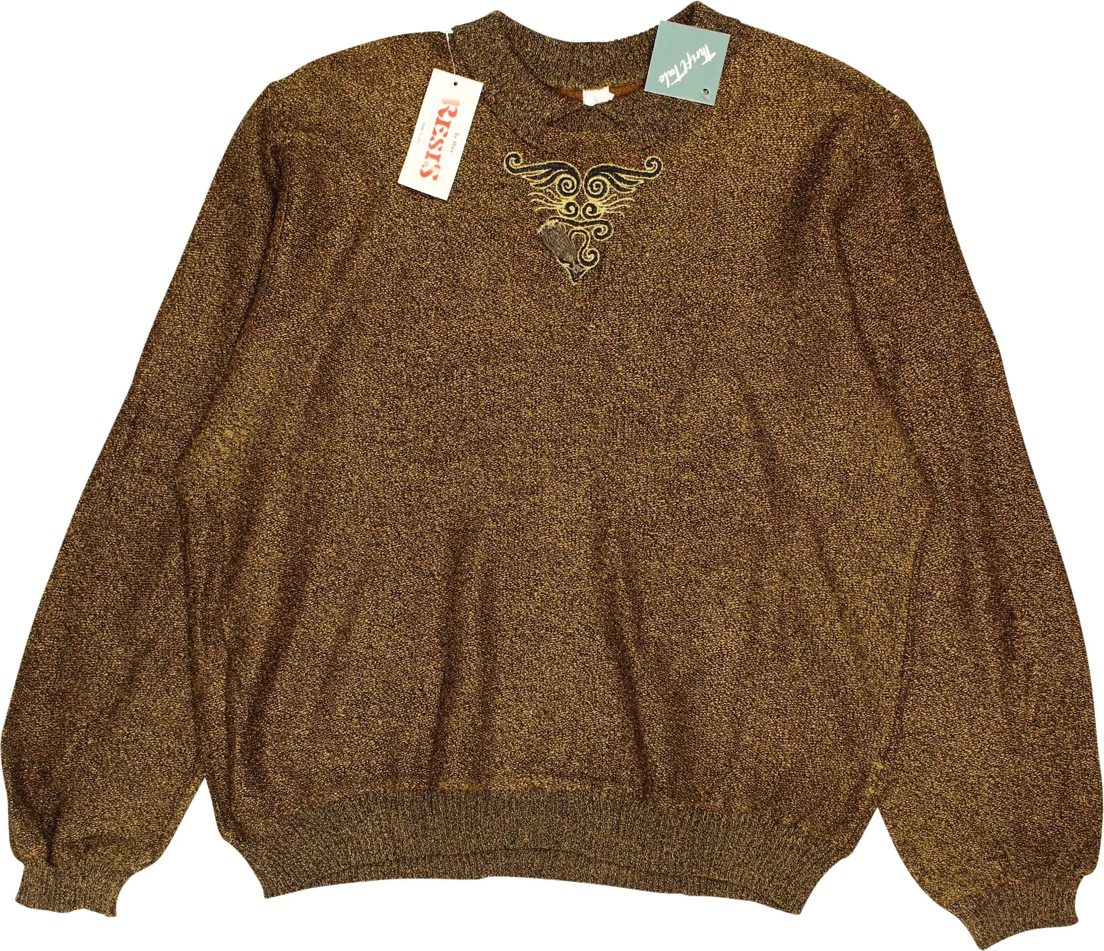 Resis - 80s Gold Knitted Jumper- ThriftTale.com - Vintage and second handclothing
